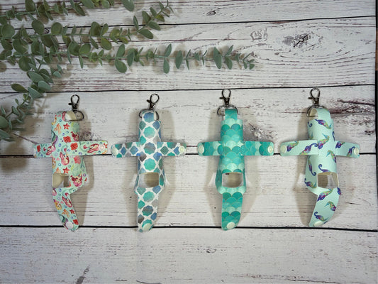 Faux Leather Inhaler Holder - LIMITED EDITION - Under The Sea Theme | Mermaid/Seahorse | Inhaler Case | Asthma Inhaler Holder | Keychain