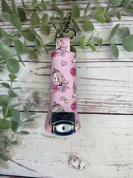 Faux Leather Inhaler Holder - Purple Unicorn | Inhaler Case | Asthma Inhaler Holder | Asthma Pump Cover | Keychain