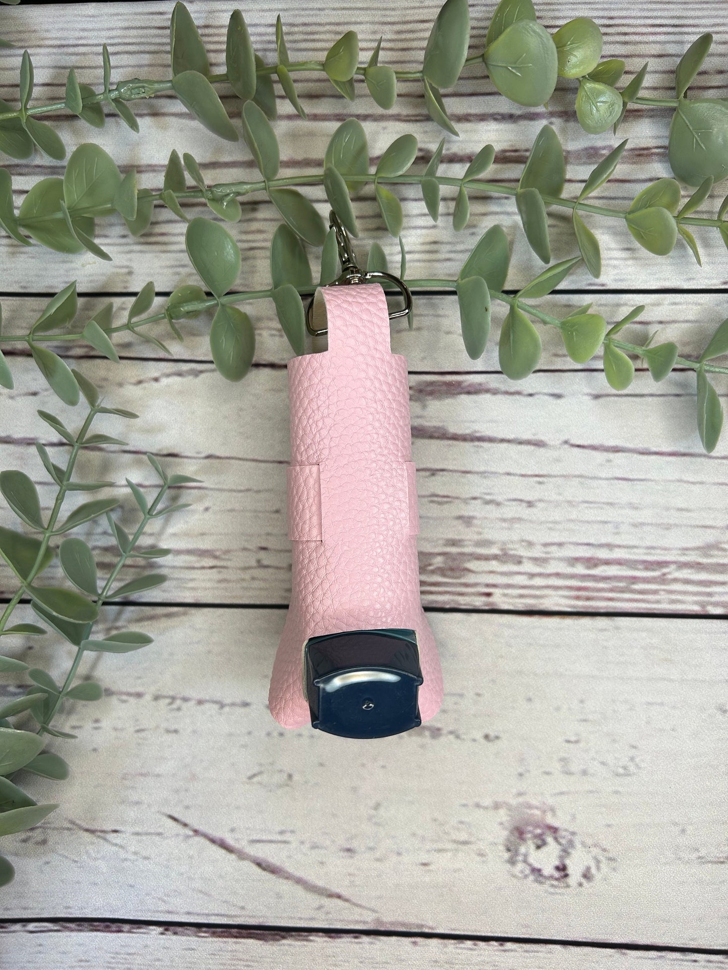 Faux Leather Inhaler Holder - Pink/Pink Glitter | Inhaler Case | Asthma Inhaler Holder | Asthma Pump Cover | Keychain