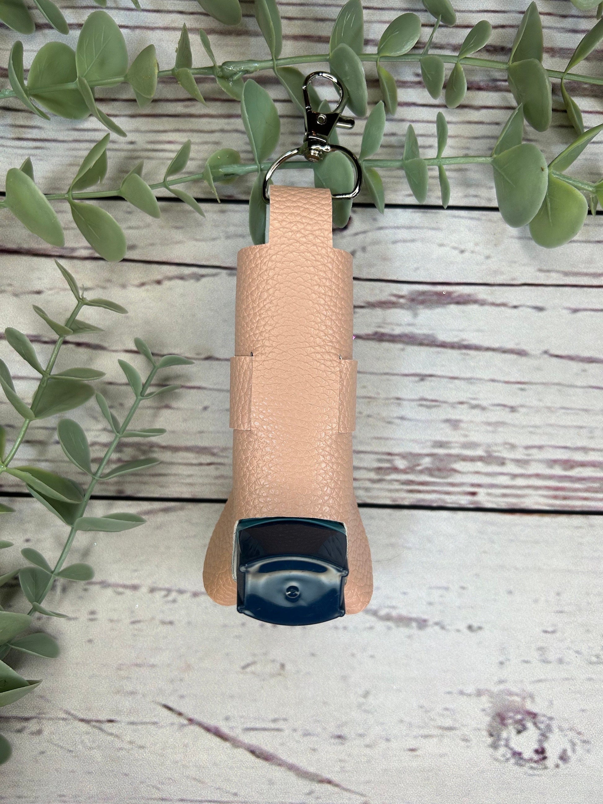 Faux Leather Inhaler Holder - LIMITED EDITION - Pink and White Flowers/Pink/Pink Glitter | Inhaler Case | Asthma Inhaler Holder | Keychain