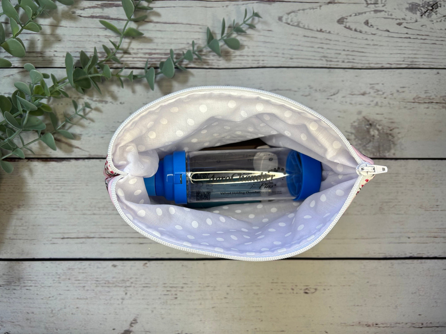 Handmade Valentine's Heart Inhaler Pattern Medication Bag | Inhaler Pouch | Asthma Bag | Puffer Pouch