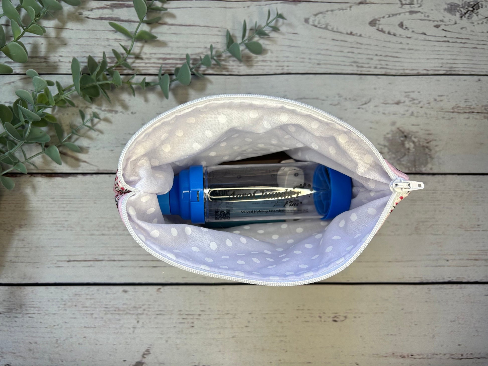 Handmade Valentine's Heart Inhaler Pattern Medication Bag | Inhaler Pouch | Asthma Bag | Puffer Pouch