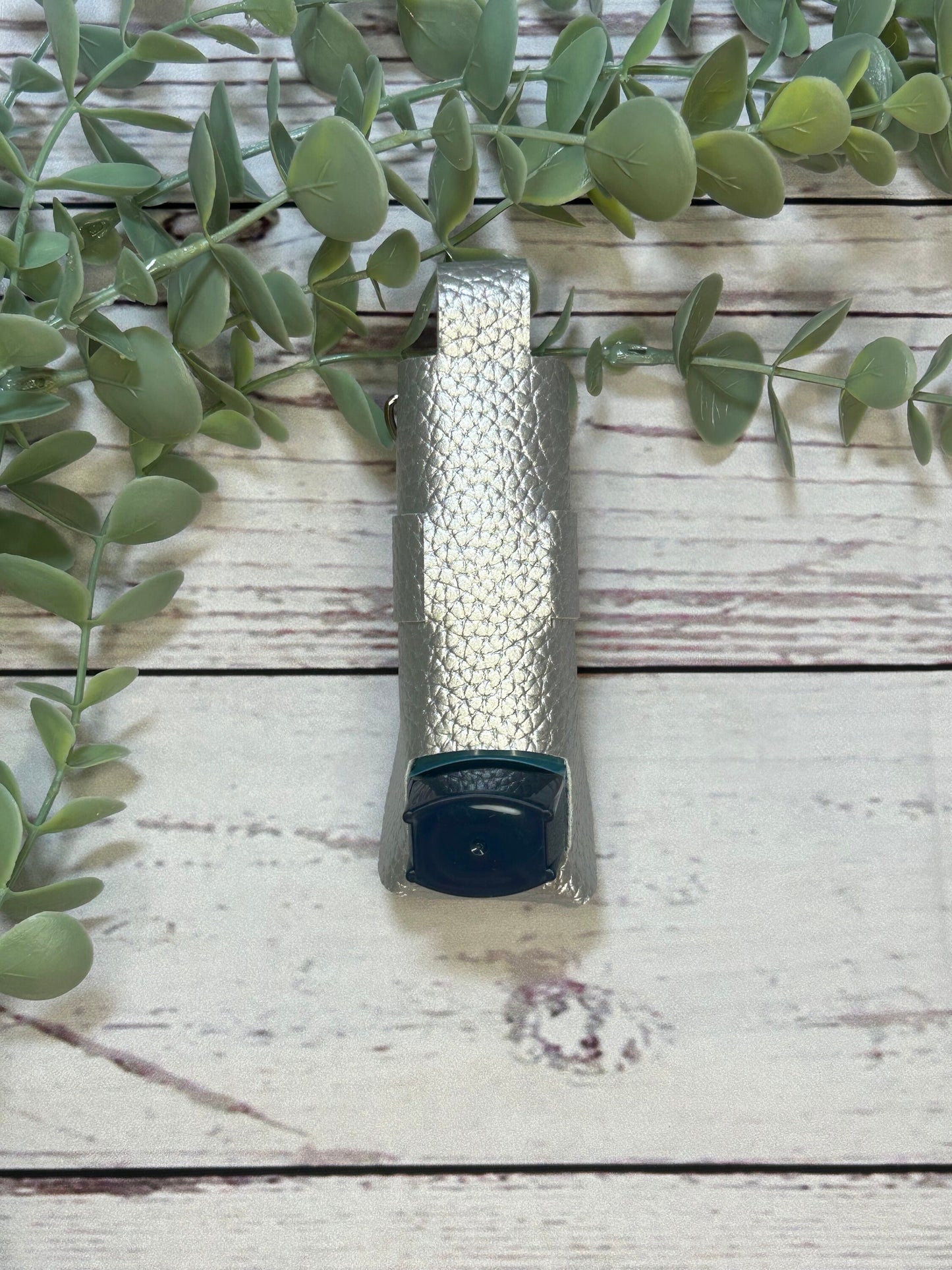 Faux Leather Pearlescent Inhaler Holder - White/Silver/Gold/Pink/Blue | Inhaler Case | Asthma Inhaler Holder | Asthma Pump Cover | Keychain