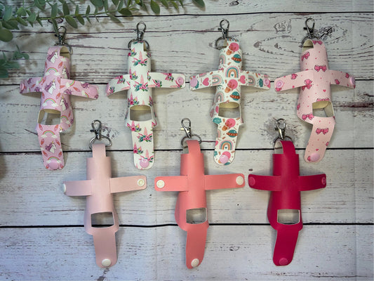 Faux Leather Inhaler Holder - Pink Unicorns/Rainbows/Bows | Inhaler Case | Asthma Inhaler Holder | Asthma Pump Cover | Keychain