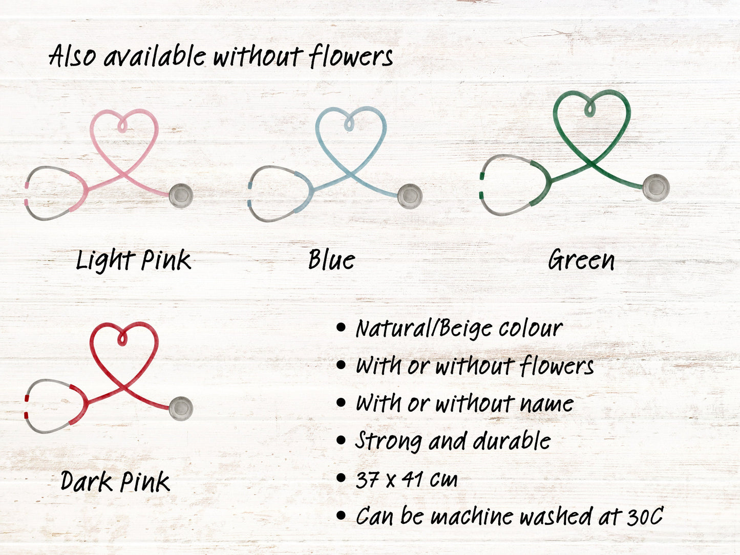 Flowery Stethoscope Tote Bag | Personalised | Medical Gift | Nurse | Doctor | Vet | Graduation