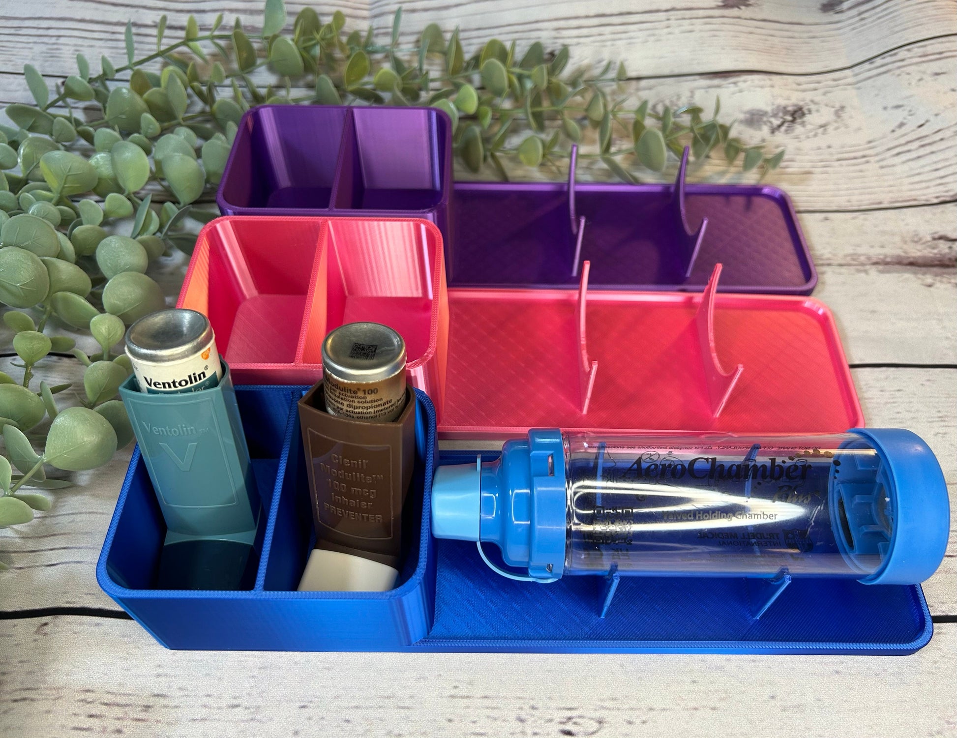 Inhaler Organiser with Spacer Cradle | Inhaler Holder | Inhaler | Spacer | Asthma | COPD