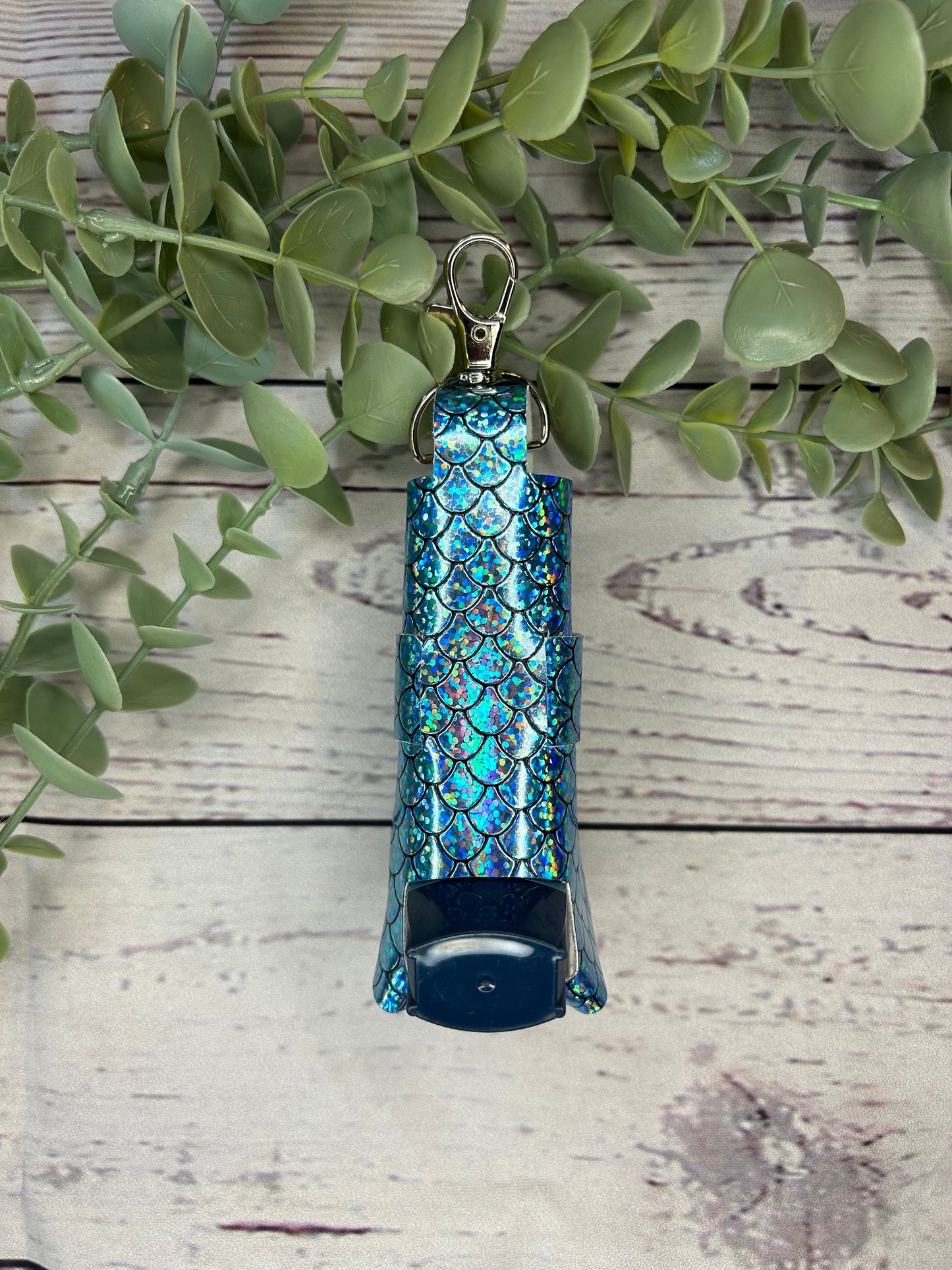 Faux Leather Inhaler Holder - Beautiful Blue | Inhaler Case | Asthma Inhaler Holder | Asthma Pump Cover | Keychain