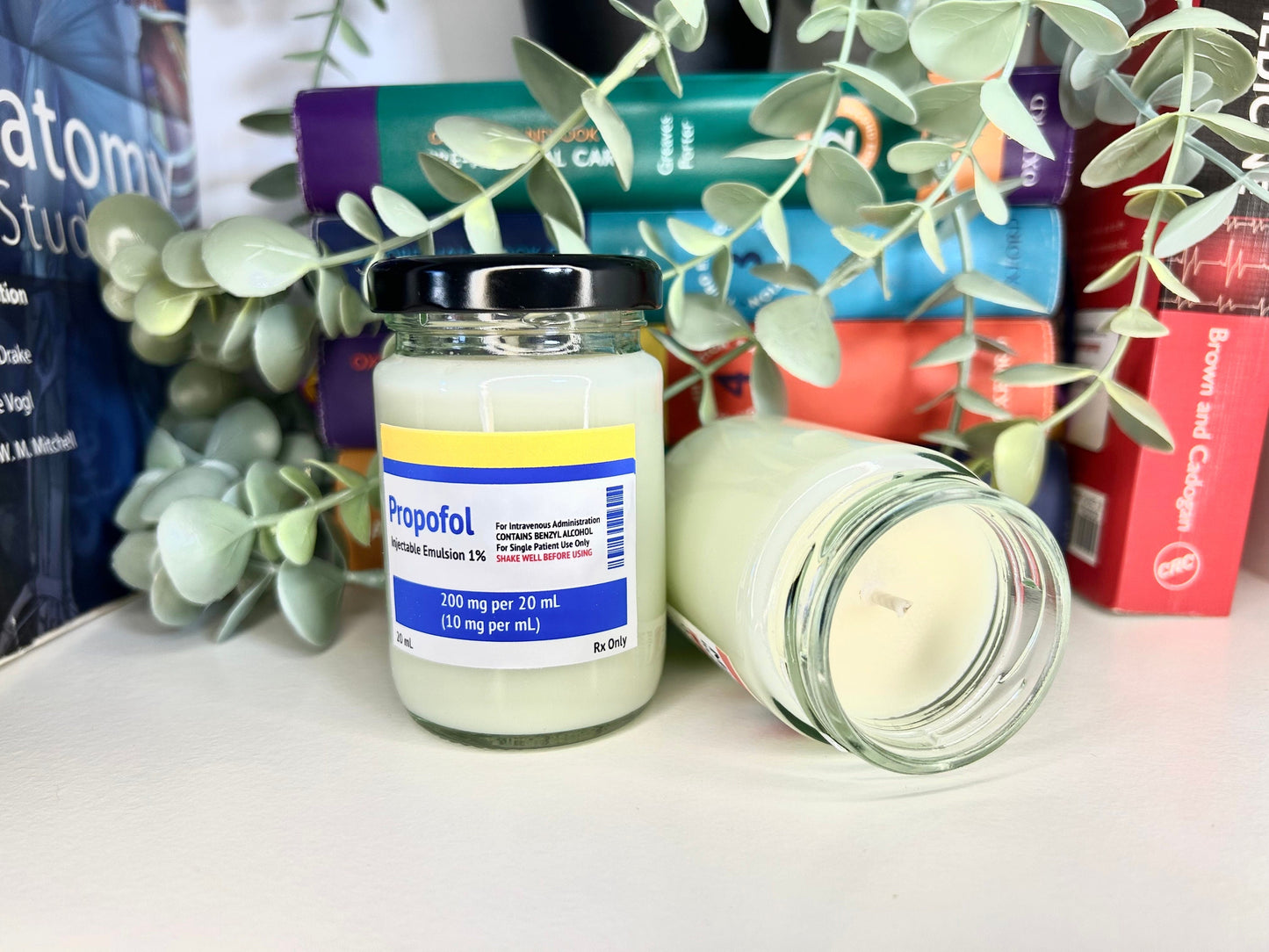 Drug Label Theme Mini Candle | Soy and Coconut Wax | Medic Gift | Anaesthetics | 90g | 3 oz