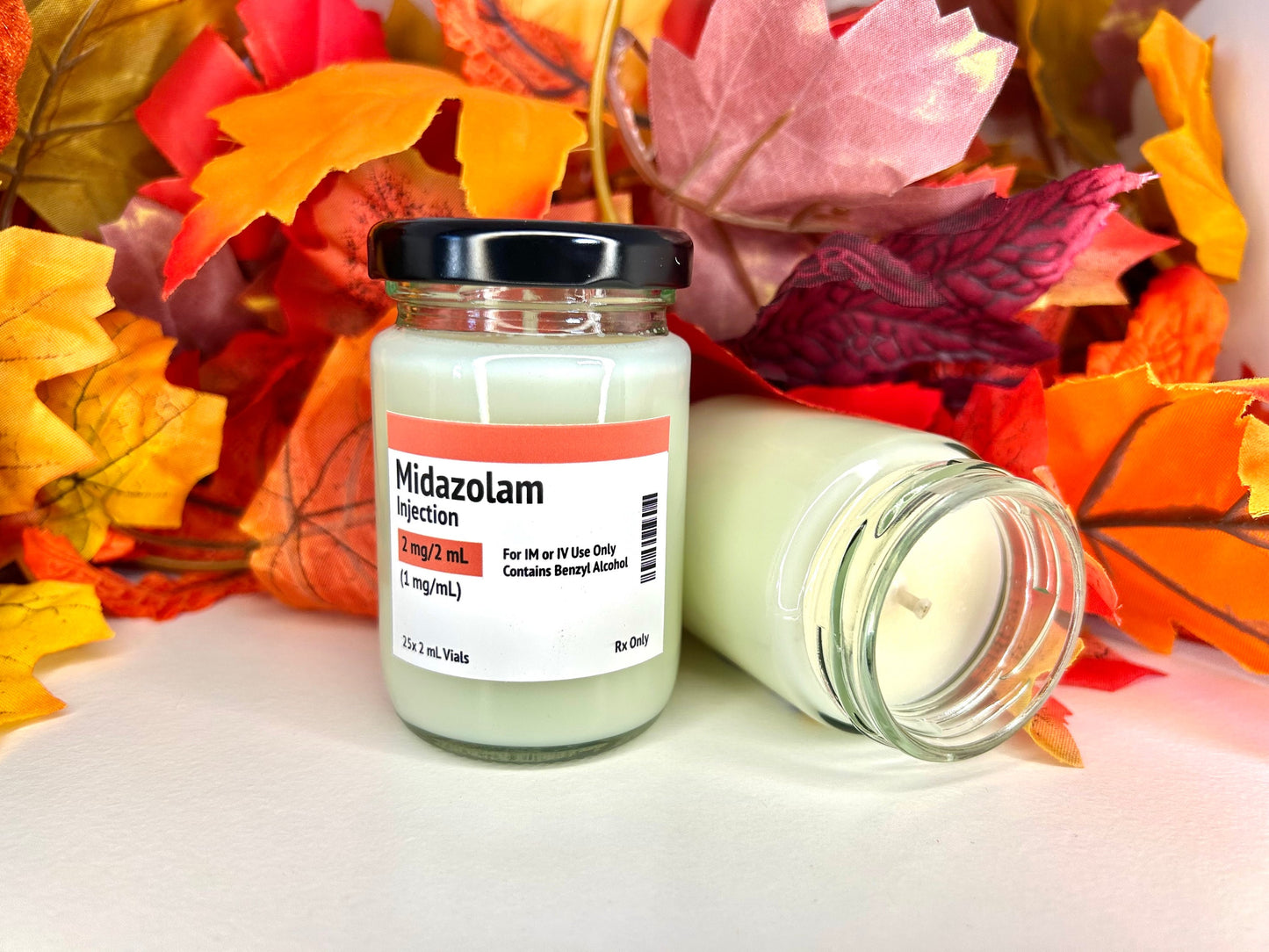Propofol/Midazolam/Ketamine Label Autumn Scents Mini Candle | Soy and Coconut Wax | Medic Gift | Anaesthetics | 90g | 3 oz
