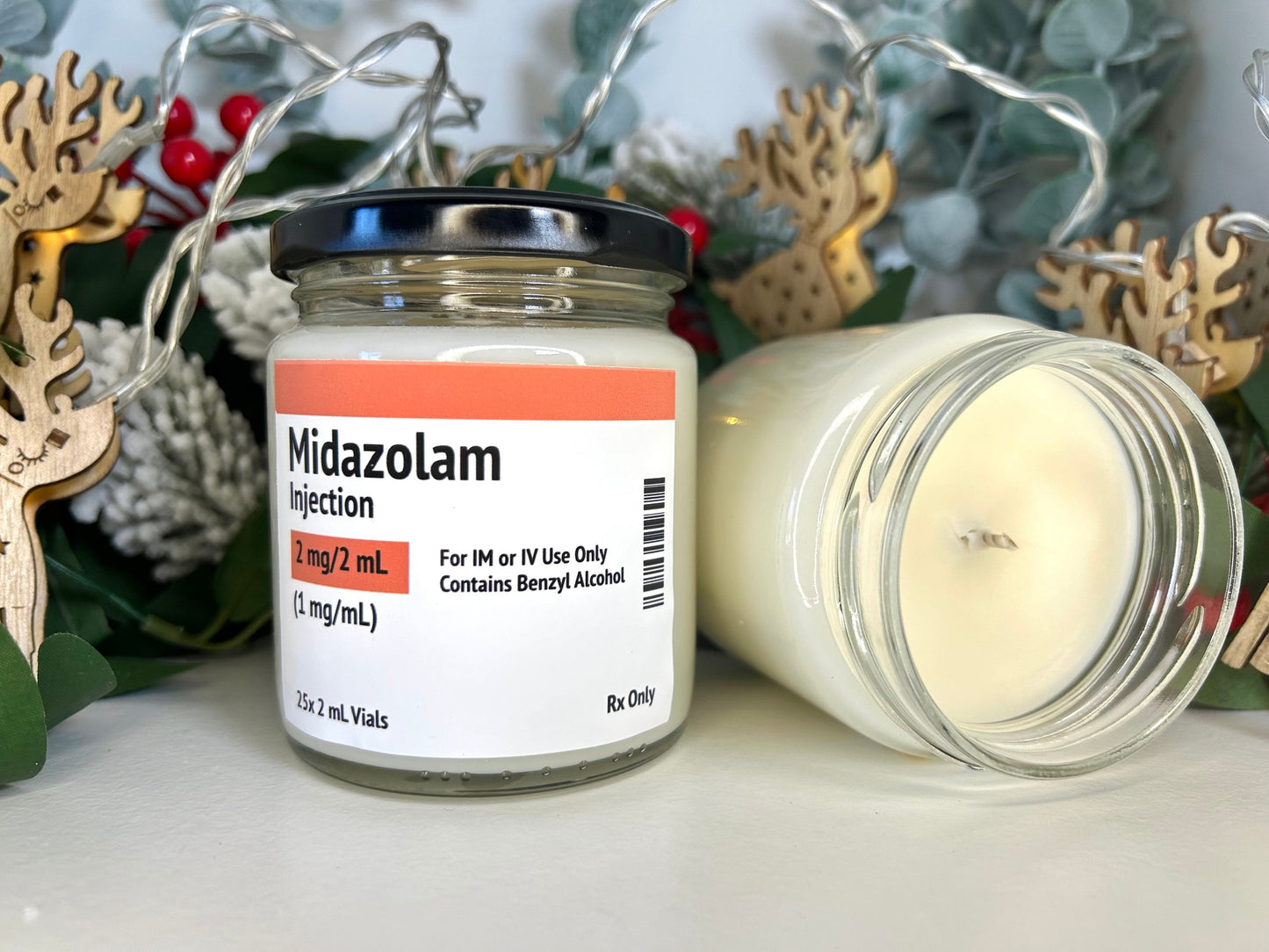 Propofol/Midazolam/Ketamine Label Winter Scents Candle | Soy and Coconut Wax | Medic Gift | Anaesthetics | 180g | 6 oz