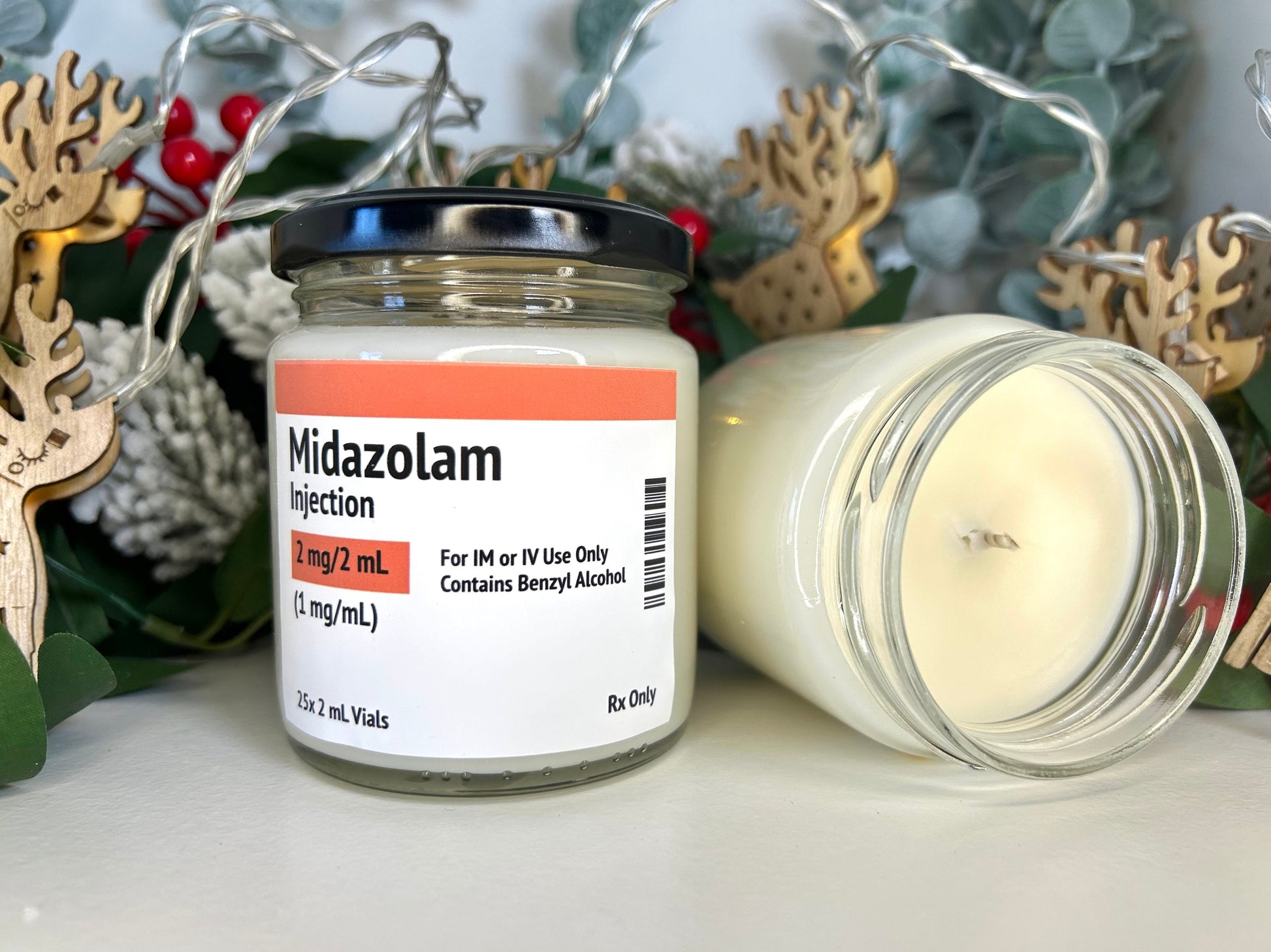 Propofol/Midazolam/Ketamine Label Winter Scents Candle | Soy and Coconut Wax | Medic Gift | Anaesthetics | 180g | 6 oz