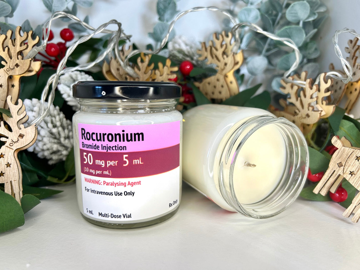 Propofol/Midazolam/Ketamine Label Winter Scents Candle | Soy and Coconut Wax | Medic Gift | Anaesthetics | 180g | 6 oz