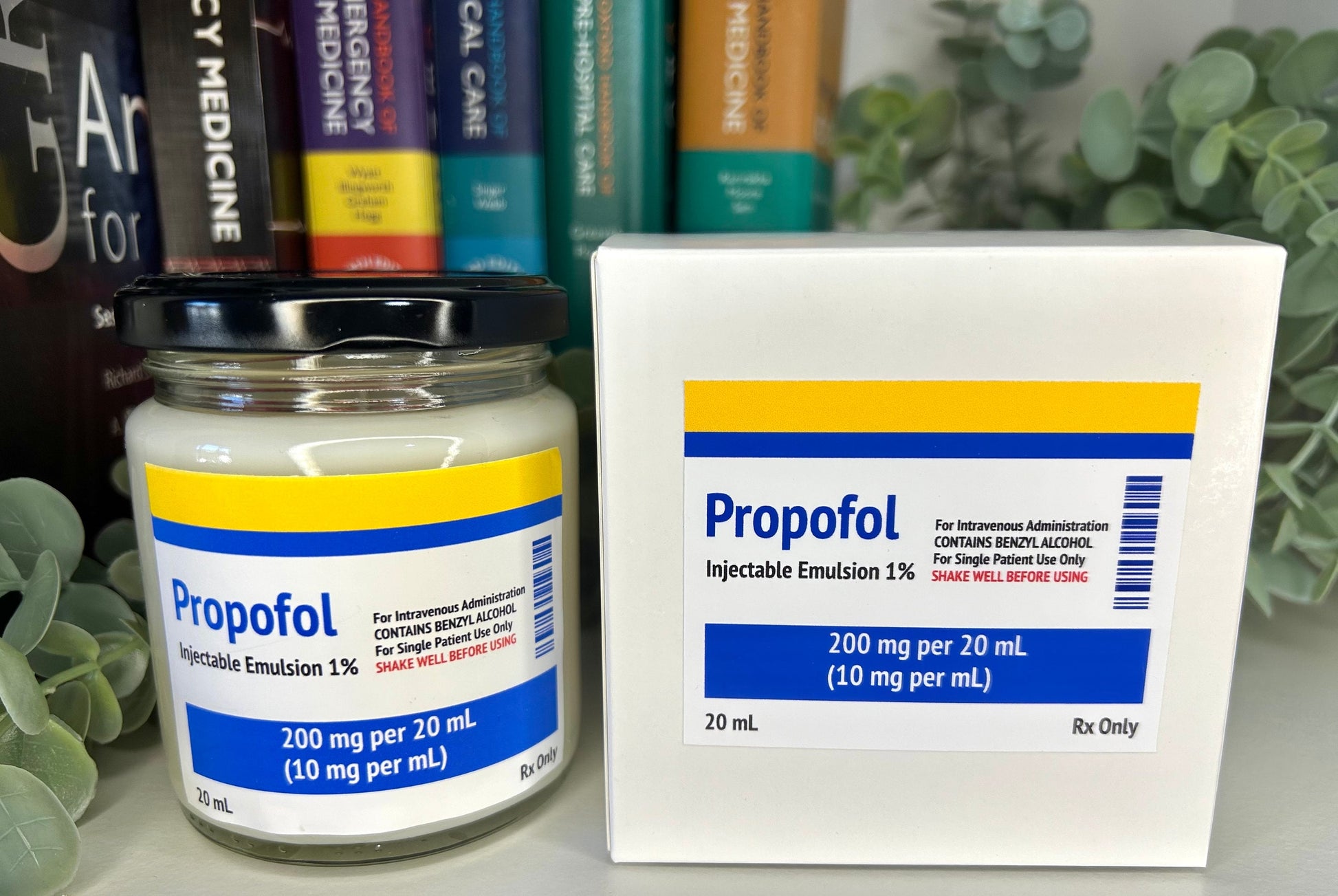 Propofol/Midazolam/Ketamine Label Winter Scents Candle | Soy and Coconut Wax | Medic Gift | Anaesthetics | 180g | 6 oz