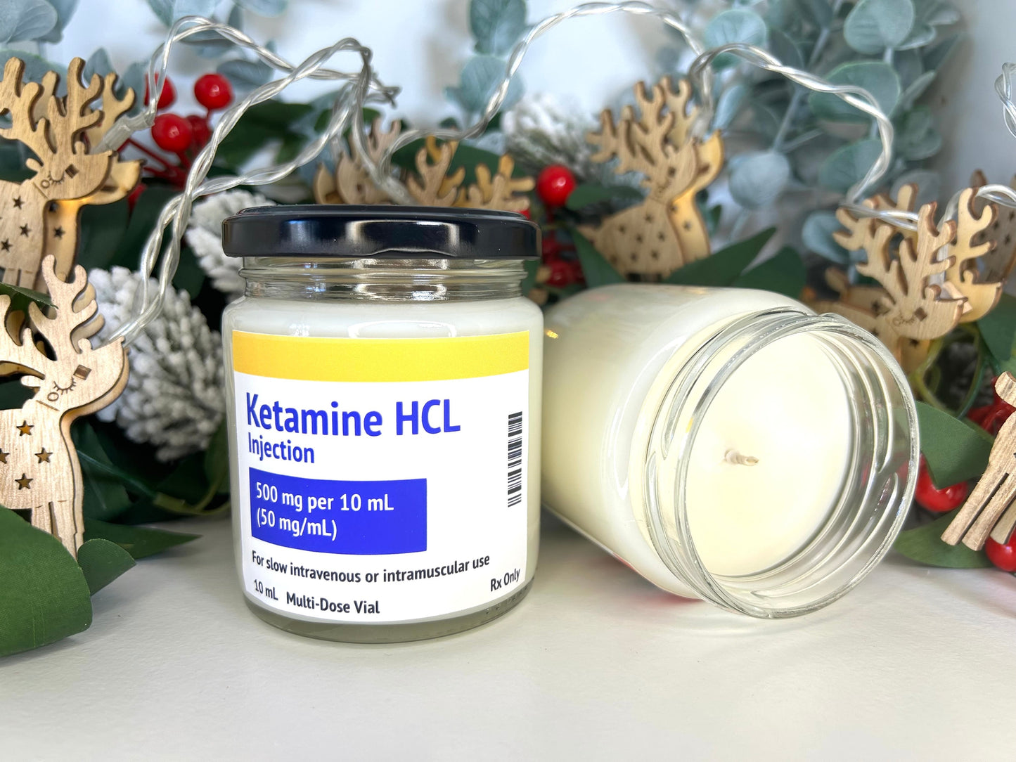 Propofol/Midazolam/Ketamine Label Winter Scents Candle | Soy and Coconut Wax | Medic Gift | Anaesthetics | 180g | 6 oz