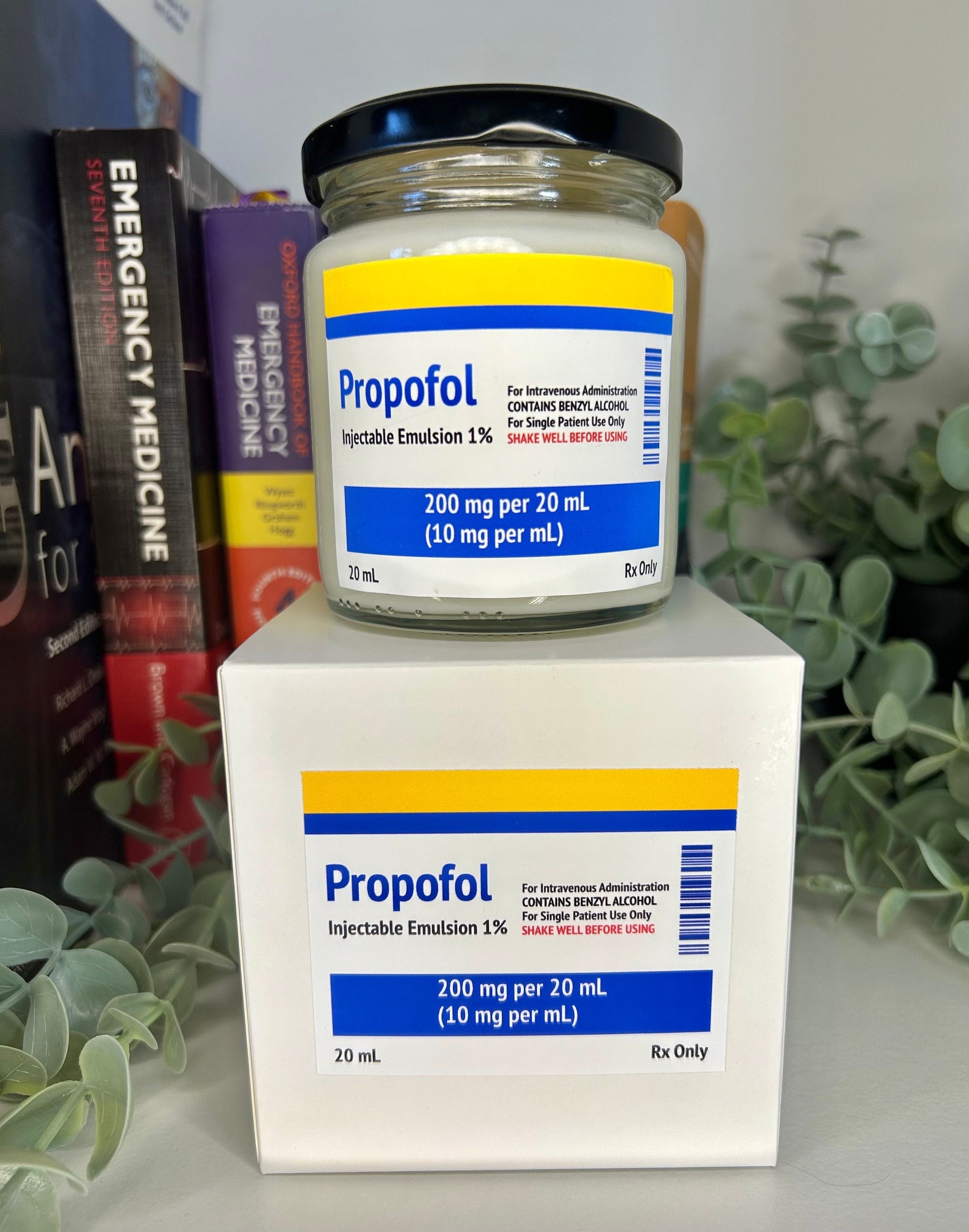 Propofol/Midazolam/Ketamine Label Winter Scents Candle | Soy and Coconut Wax | Medic Gift | Anaesthetics | 180g | 6 oz