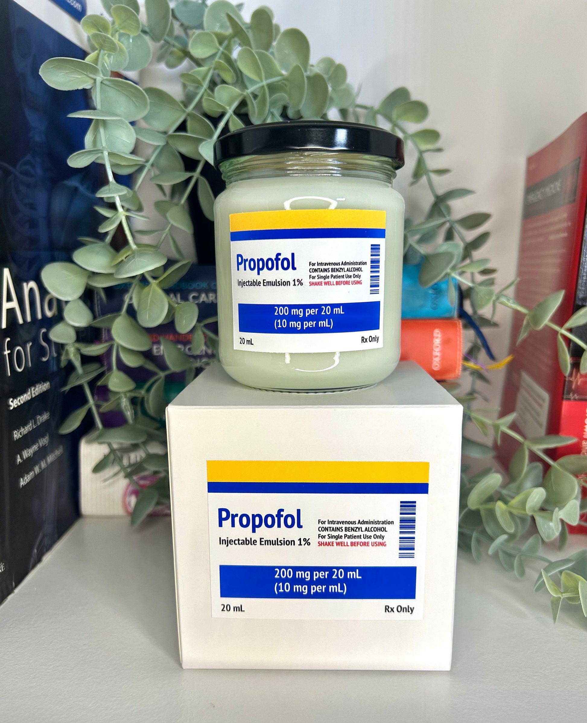 Propofol/Midazolam/Ketamine Label Candle | Soy and Coconut Wax | Medic Gift | Anaesthetics | 170g | 6 oz