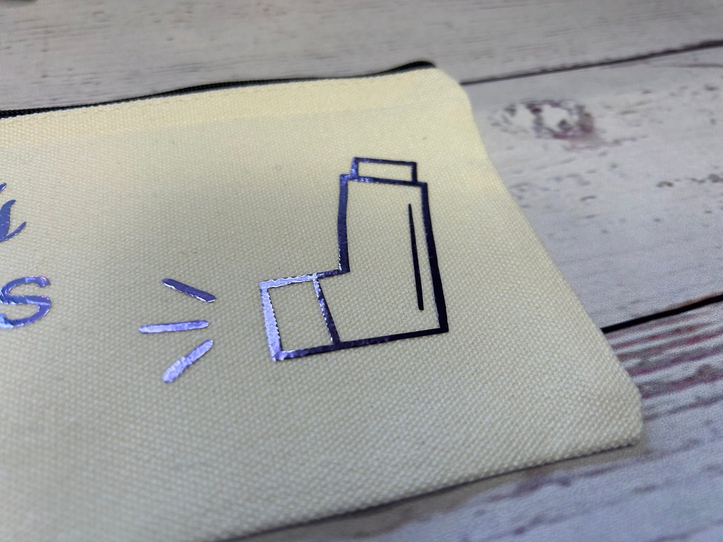 Personalised Cotton Canvas Inhaler Bag | Cotton | Inhaler Pouch | Medication Bag