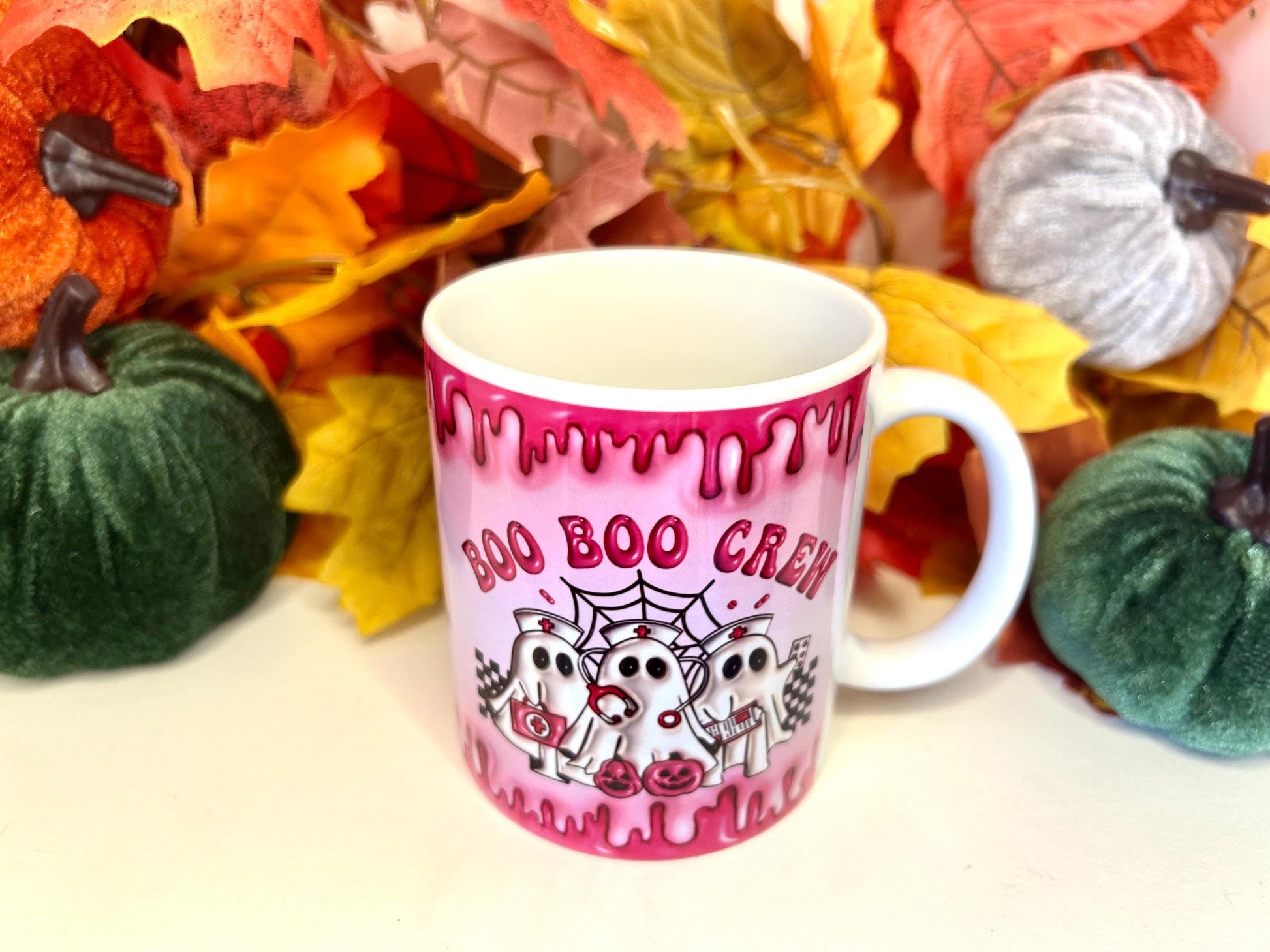 Boo Boo Ghost Nurse Doctor Halloween Mug | Pink |Medic Gift | Doctor | ODP | Nurse | Vet