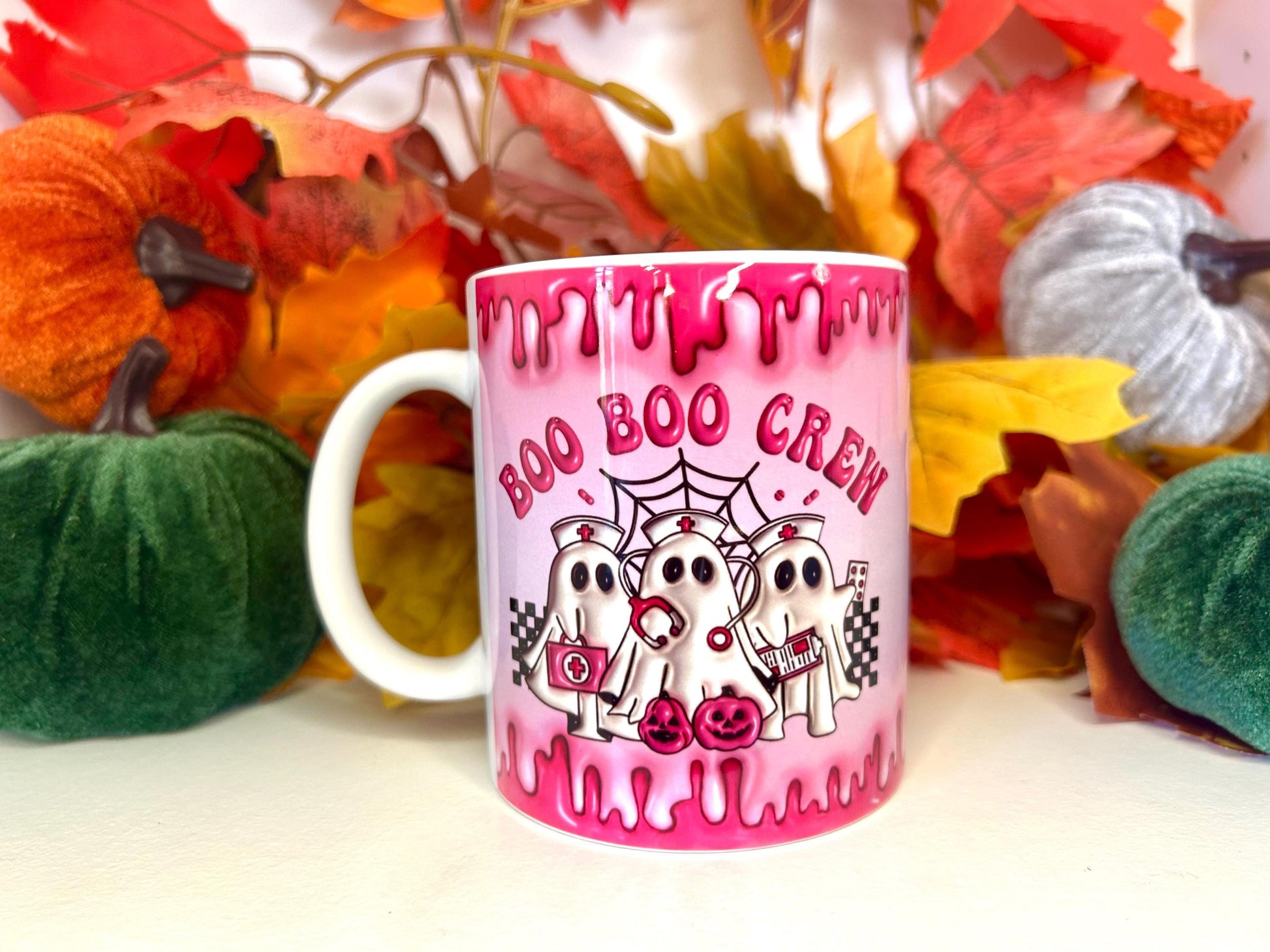 Boo Boo Ghost Nurse Doctor Halloween Mug | Pink |Medic Gift | Doctor | ODP | Nurse | Vet