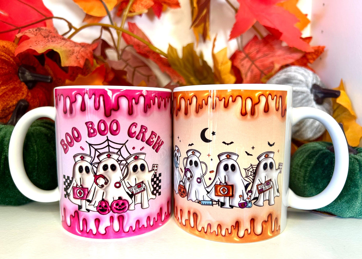 Ghost Nurse Doctor Halloween Mug | Orange |Medic Gift | Doctor | ODP | Nurse | Vet