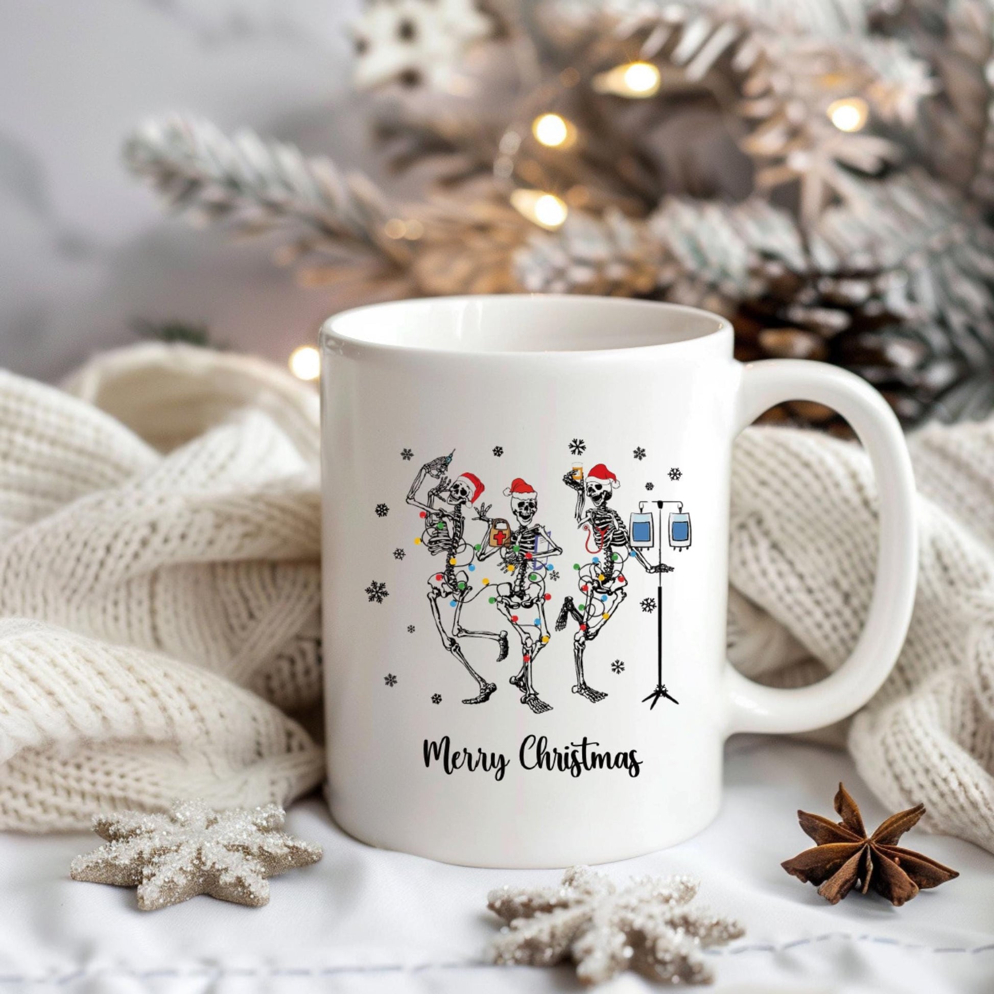 Dancing Skeletons Christmas Mug | Medic Gift | Doctor | ODP | Nurse | Vet