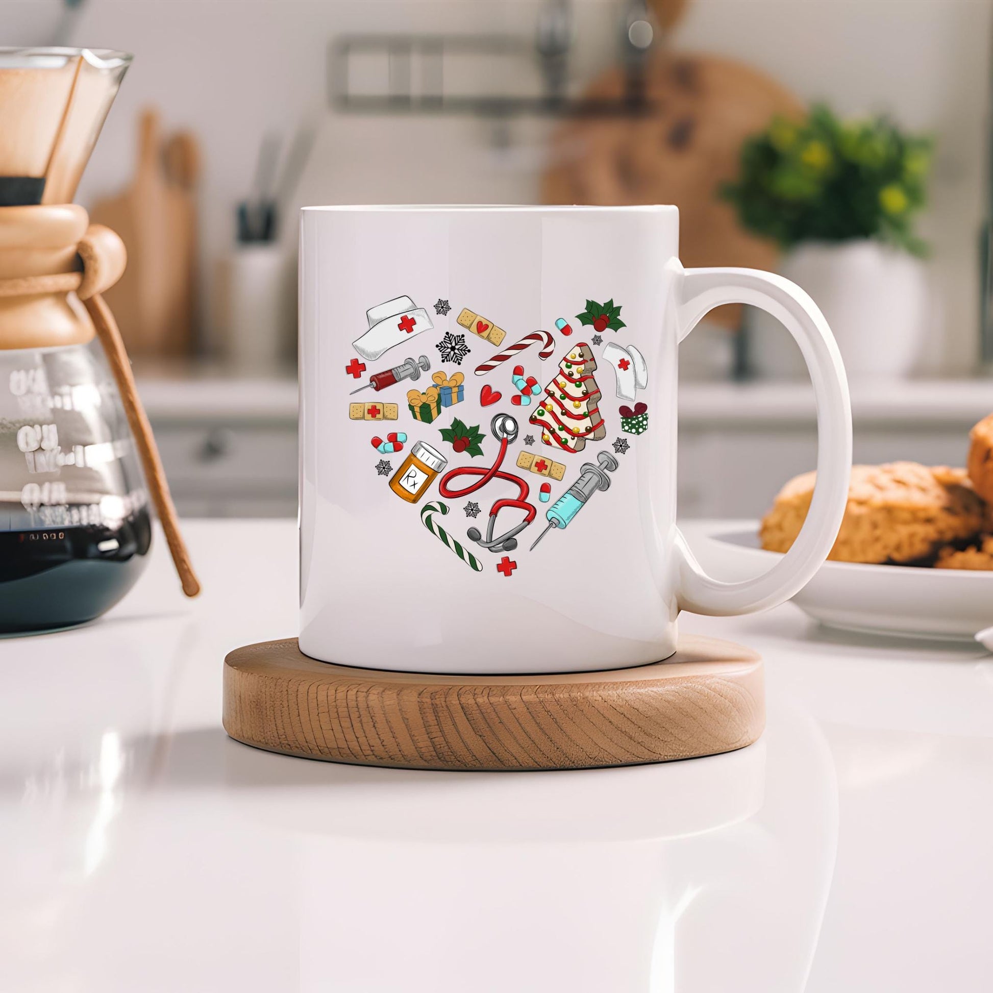 Heart Medical Icons Christmas Mug | Medic Gift | Doctor | ODP | Nurse | Vet