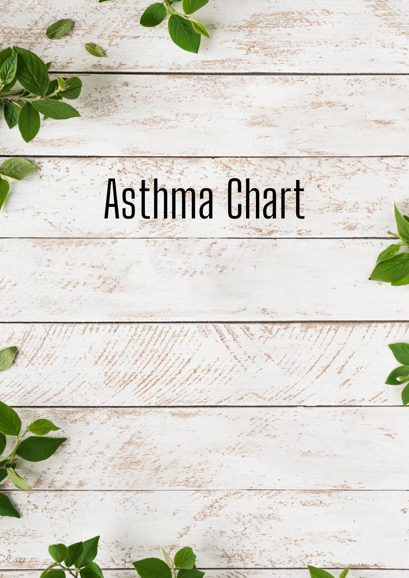 Asthma Peak Flow Log A4 | Peak Flow Tracker | Printed | Medical Chart | Medical Planner