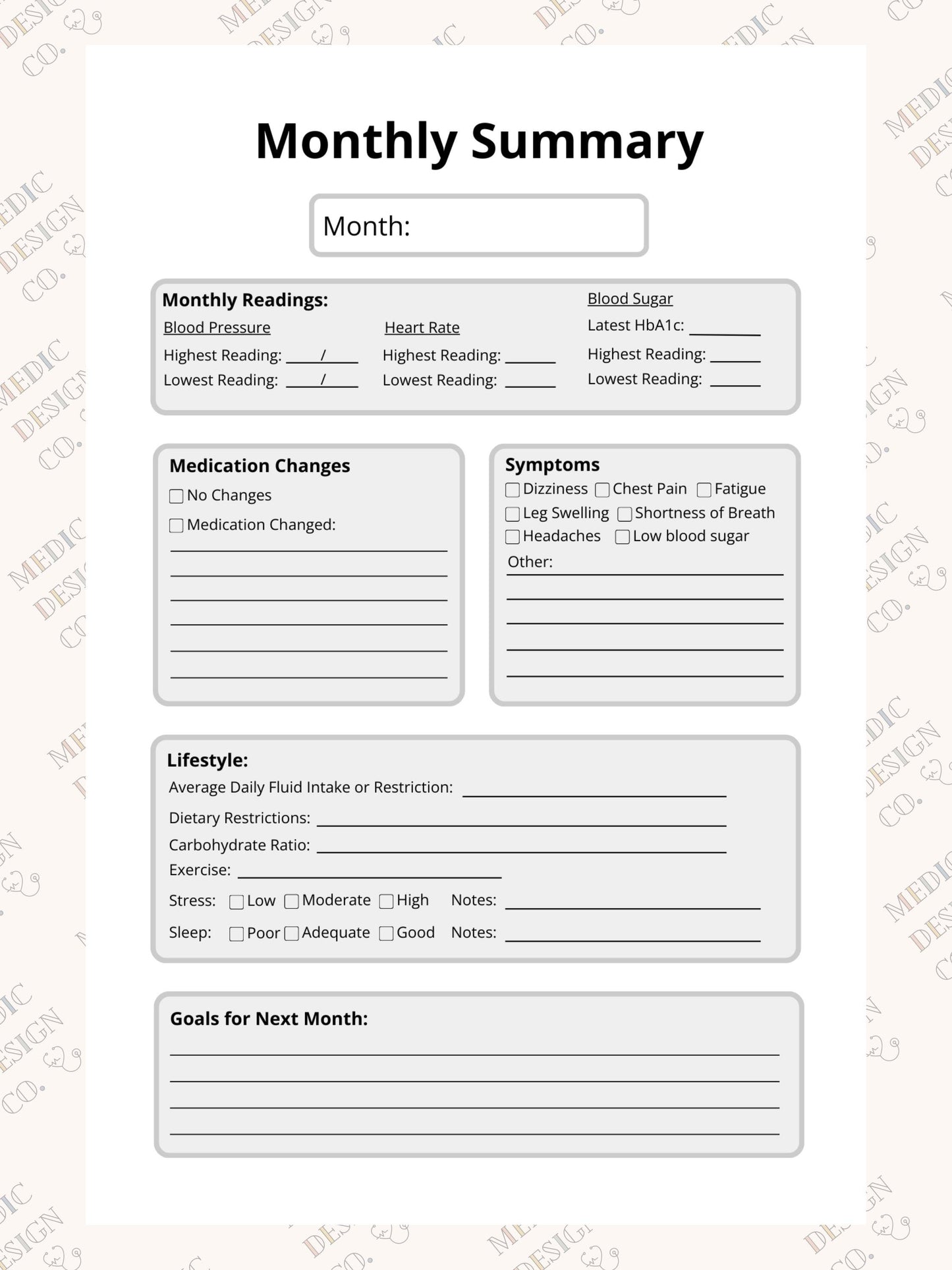 Blood Pressure and Blood Sugar Log Book: 2 in 1 Daily Blood Pressure and Blood Sugar Notebook for Diabetics | Record Medication