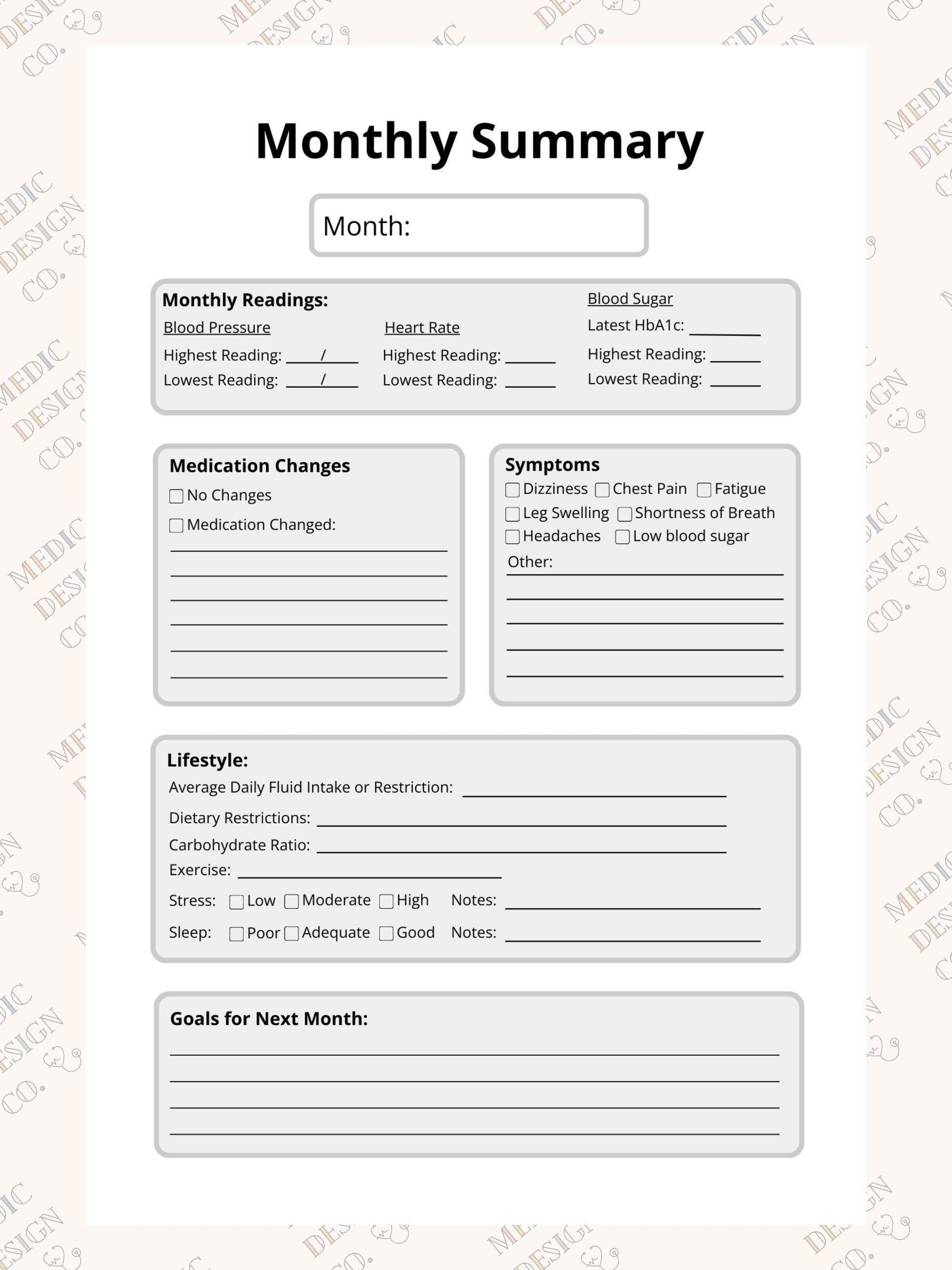 Blood Pressure and Blood Sugar Log Book: 2 in 1 Daily Blood Pressure and Blood Sugar Notebook for Diabetics | Record Medication