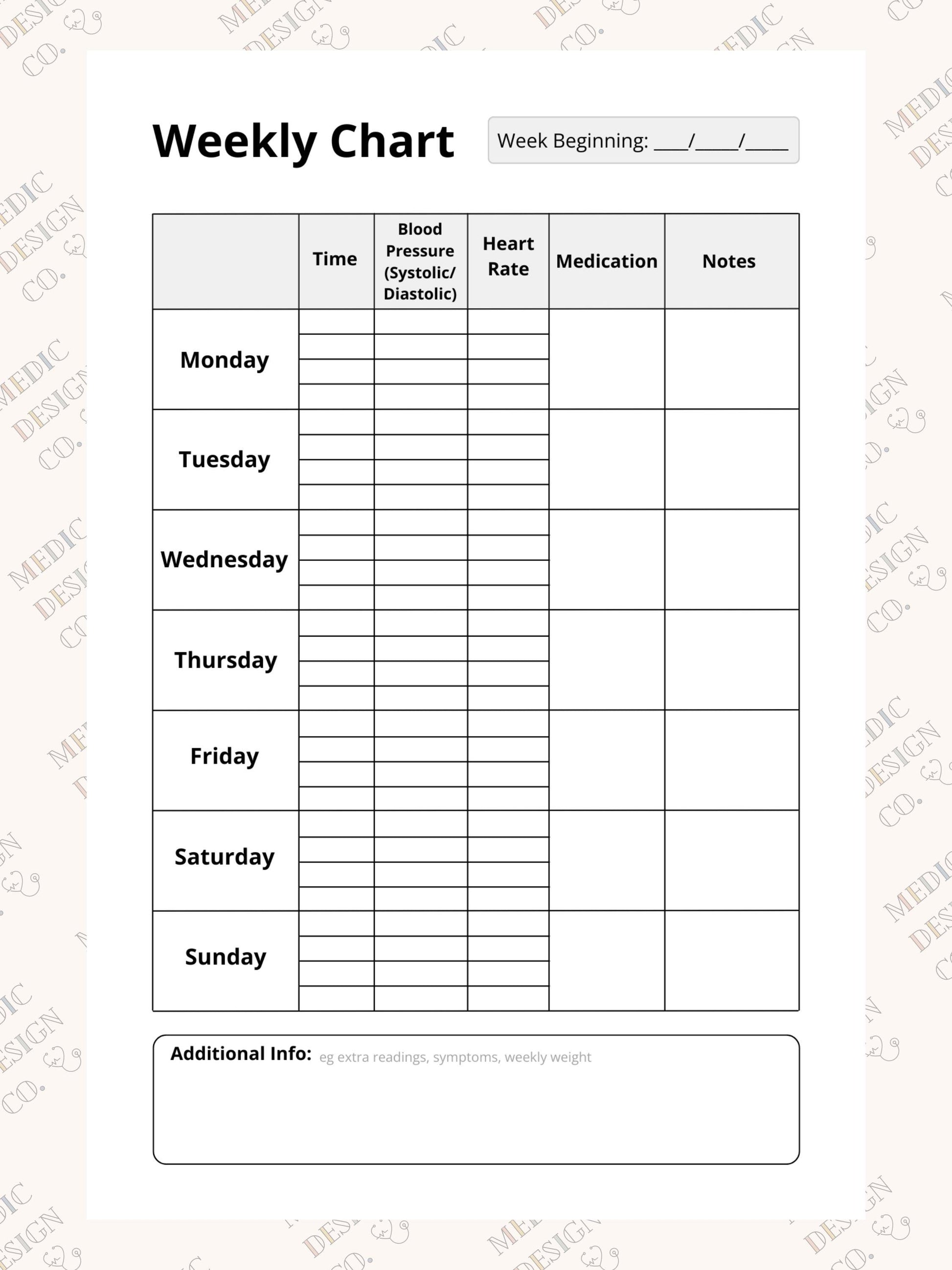Blood Pressure Journal: Daily Blood Pressure and Heart Rate Logbook | Track Blood Pressure Daily + Medication | Monthly and Yearly Summaries