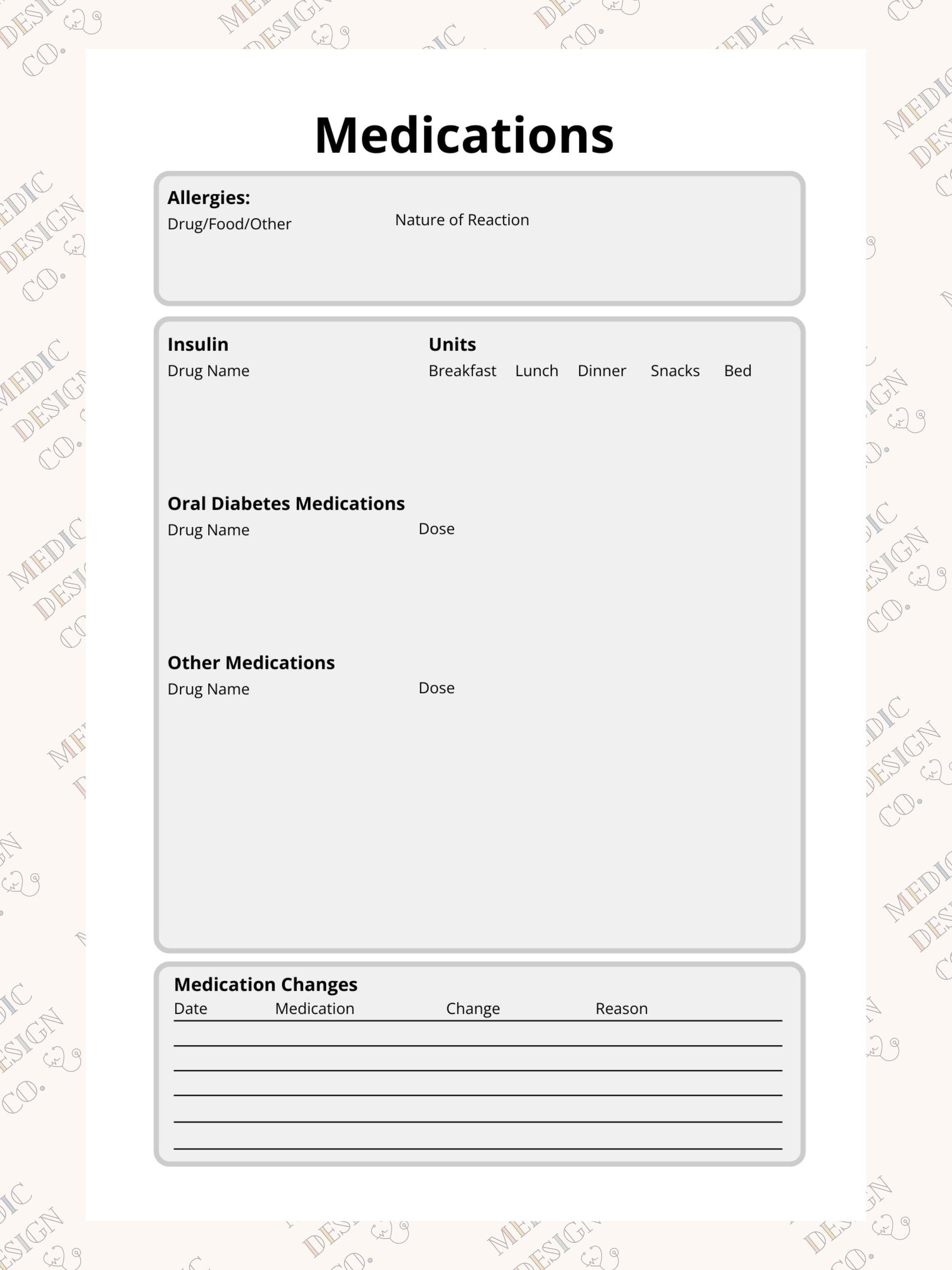 Blood Sugar Log Book: Daily Blood Sugar Notebook for Diabetics | 5 Meal Times Breakfast Lunch Dinner Bed Snacks | Track Glucose Levels