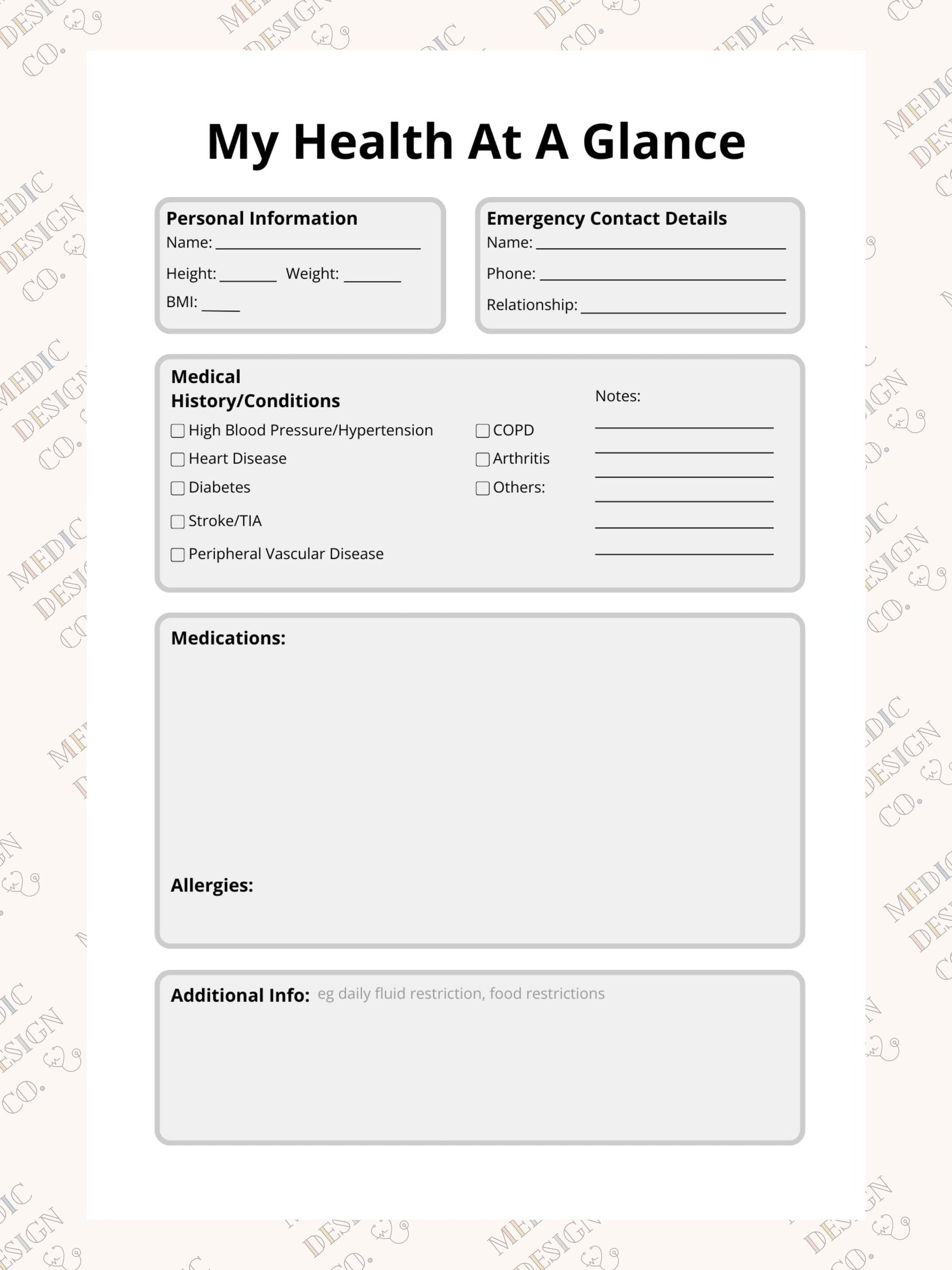 Blood Pressure Log Book: Blood Pressure and Heart Rate Notebook | Easy To Read | Track BP + Add Medication | Blood Pressure Chart