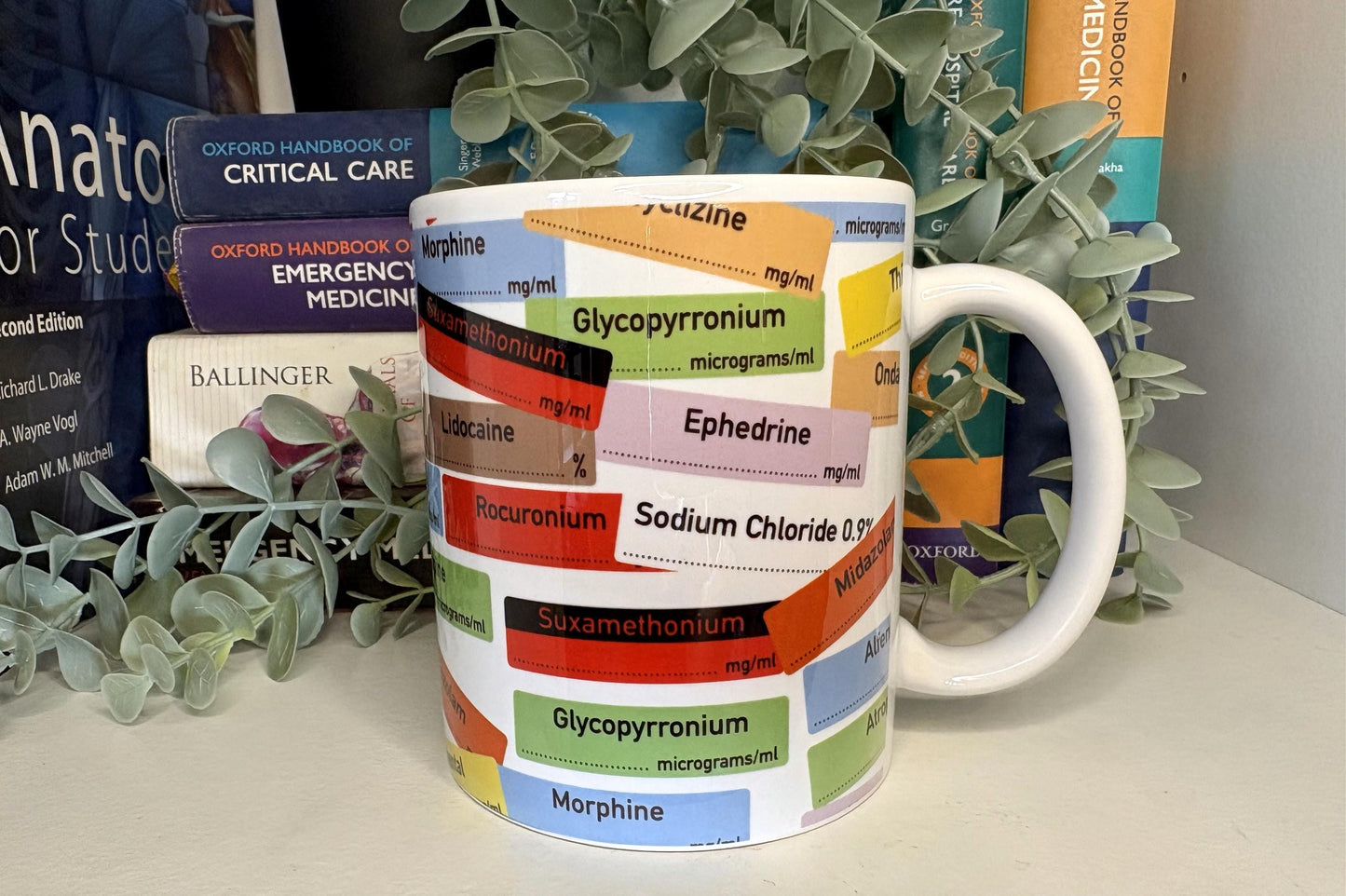 Anaesthetic Drug Sticker Mug | Medic Gift | Doctor | ODP | Nurse | Vet