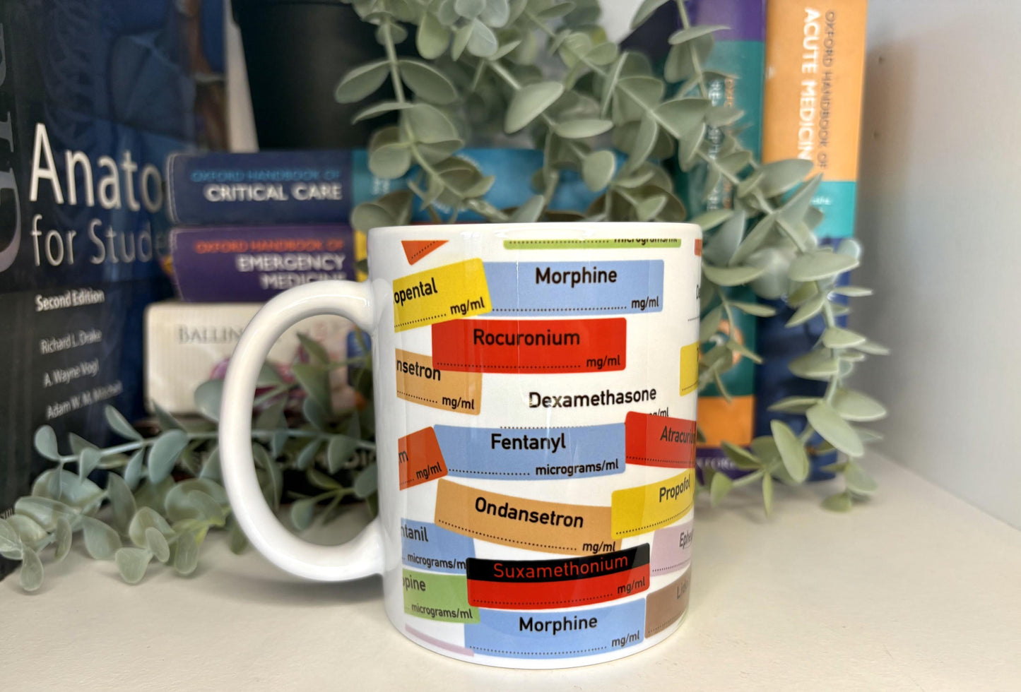 Anaesthetic Drug Sticker Mug | Medic Gift | Doctor | ODP | Nurse | Vet
