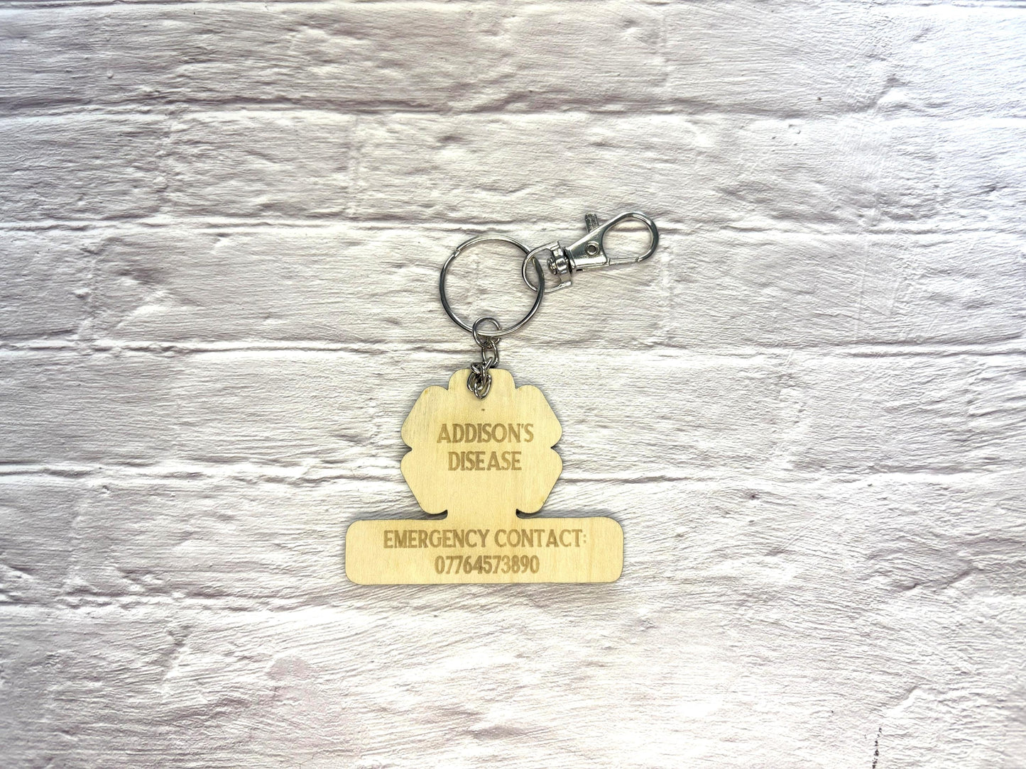 Medic Alert Keyring | Medic Alert Keychain | Personalised | Emergency Contact | Medical ID Tag