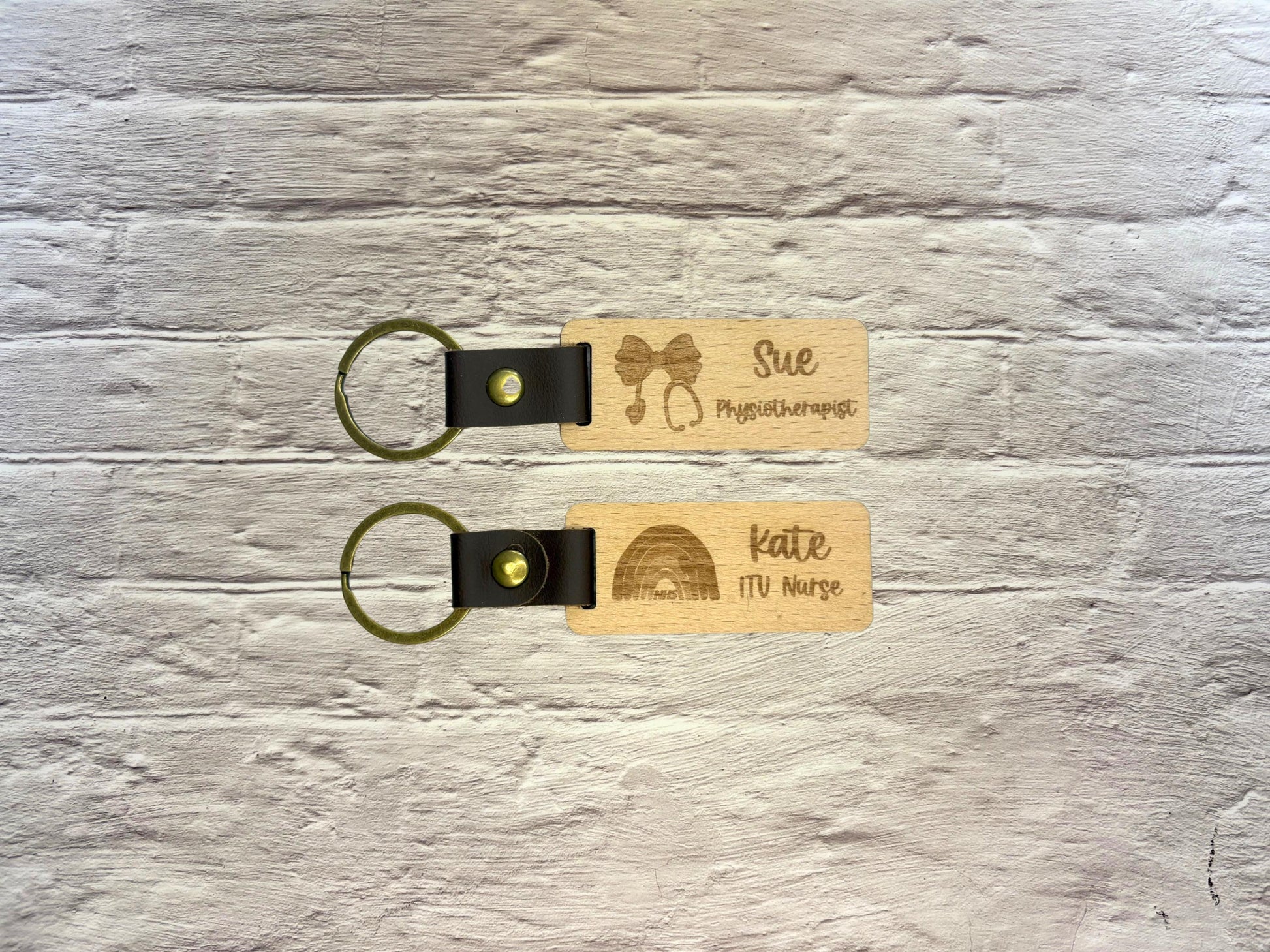 NHS Rainbow Keyring | Stethoscope Bow Keychain | Personalised | Medic Gift | Nurse | Doctor | Vet | Paramedic | Graduation