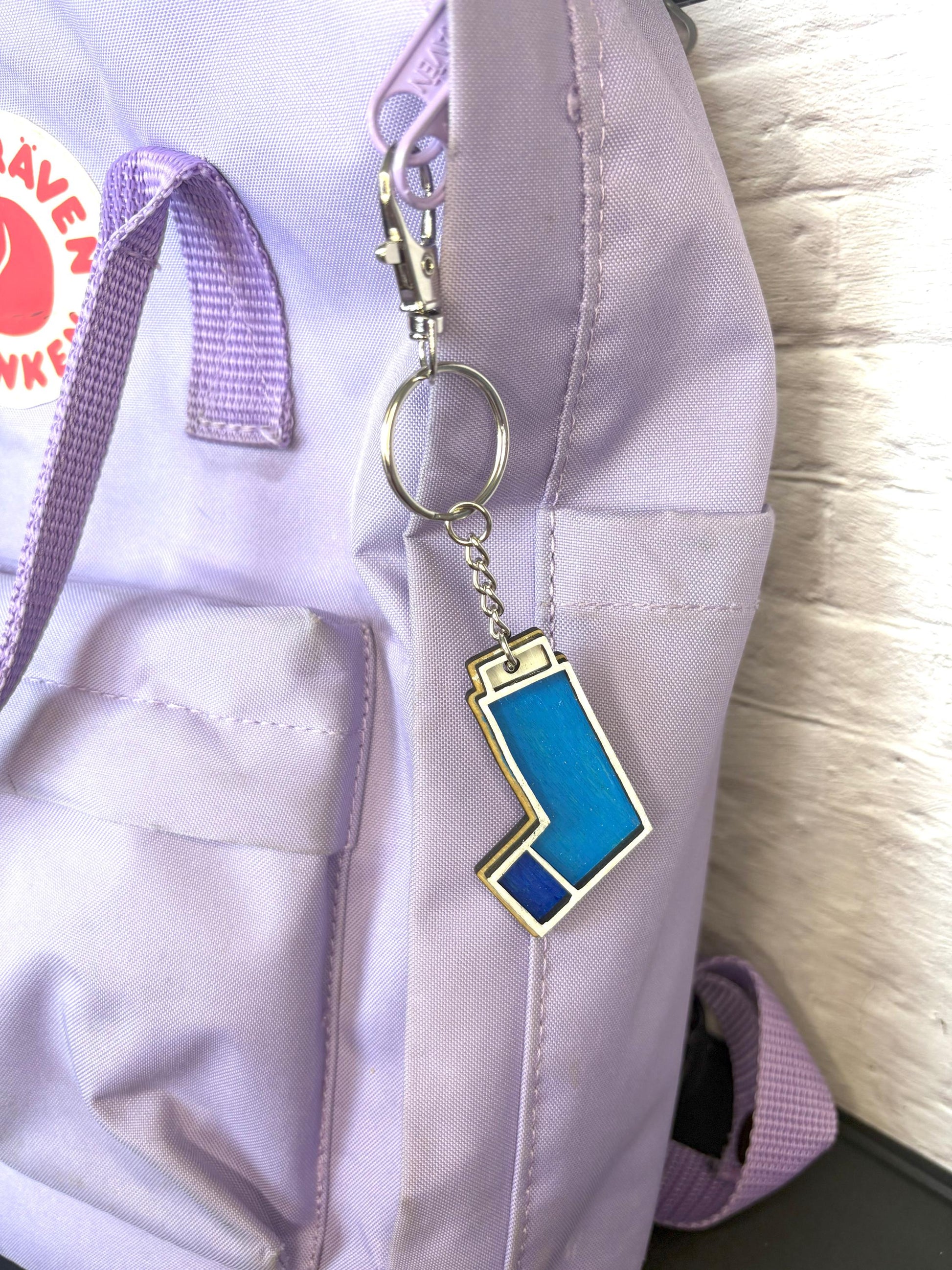 Hand Painted Inhaler Keychain | Asthma Keyring | Inhaler In Bag Keychain | Inhaler Keyring | Wood
