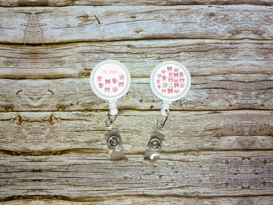 Cute Pink Medical Icons ID Badge Reel Clip | Personalised | Medic Gift | Nurse | Doctor | Vet | Paramedic | Graduation