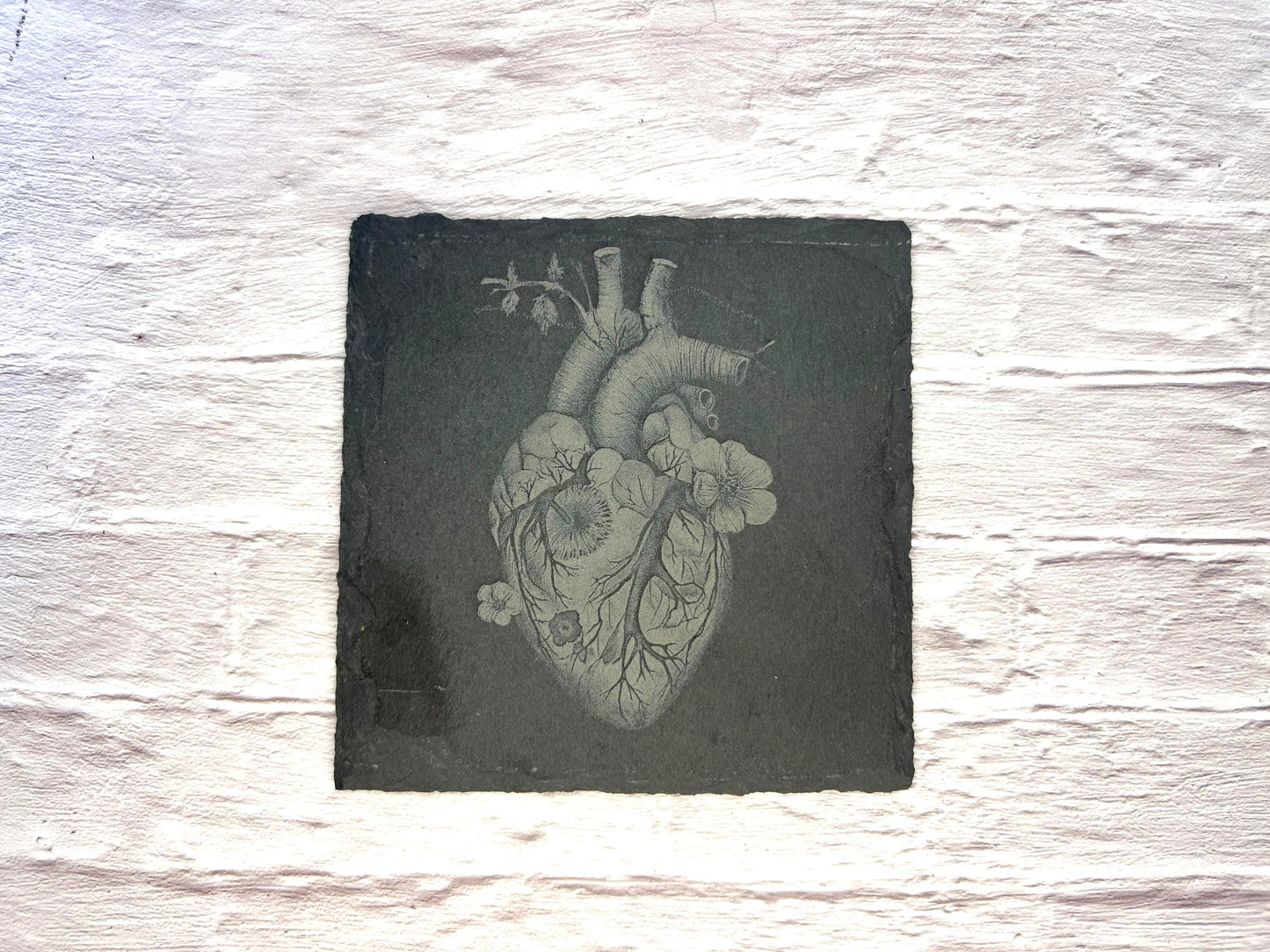 Floral Botanical Anatomy Slate Coasters | Personalised Gift | Heart | Brain | Lungs | Ribs | Doctor Gift | Surgeon Gift