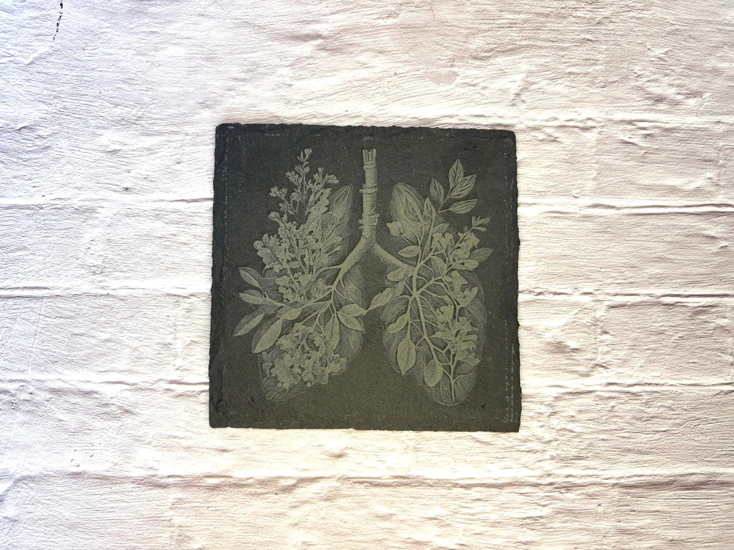 Floral Botanical Anatomy Slate Coasters | Personalised Gift | Heart | Brain | Lungs | Ribs | Doctor Gift | Surgeon Gift