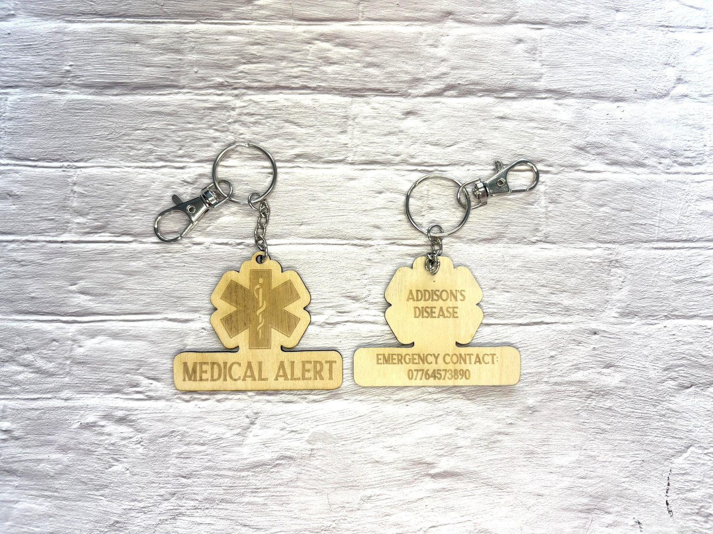 Medic Alert Keyring | Medic Alert Keychain | Personalised | Emergency Contact | Medical ID Tag