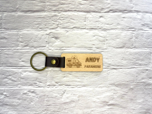 Ambulance Paramedic Keyring | Personalised Keychain | Medic Gift | Nurse | Doctor | Vet | Paramedic | Graduation