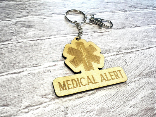 Medic Alert Keyring | Medic Alert Keychain | Personalised | Emergency Contact | Medical ID Tag