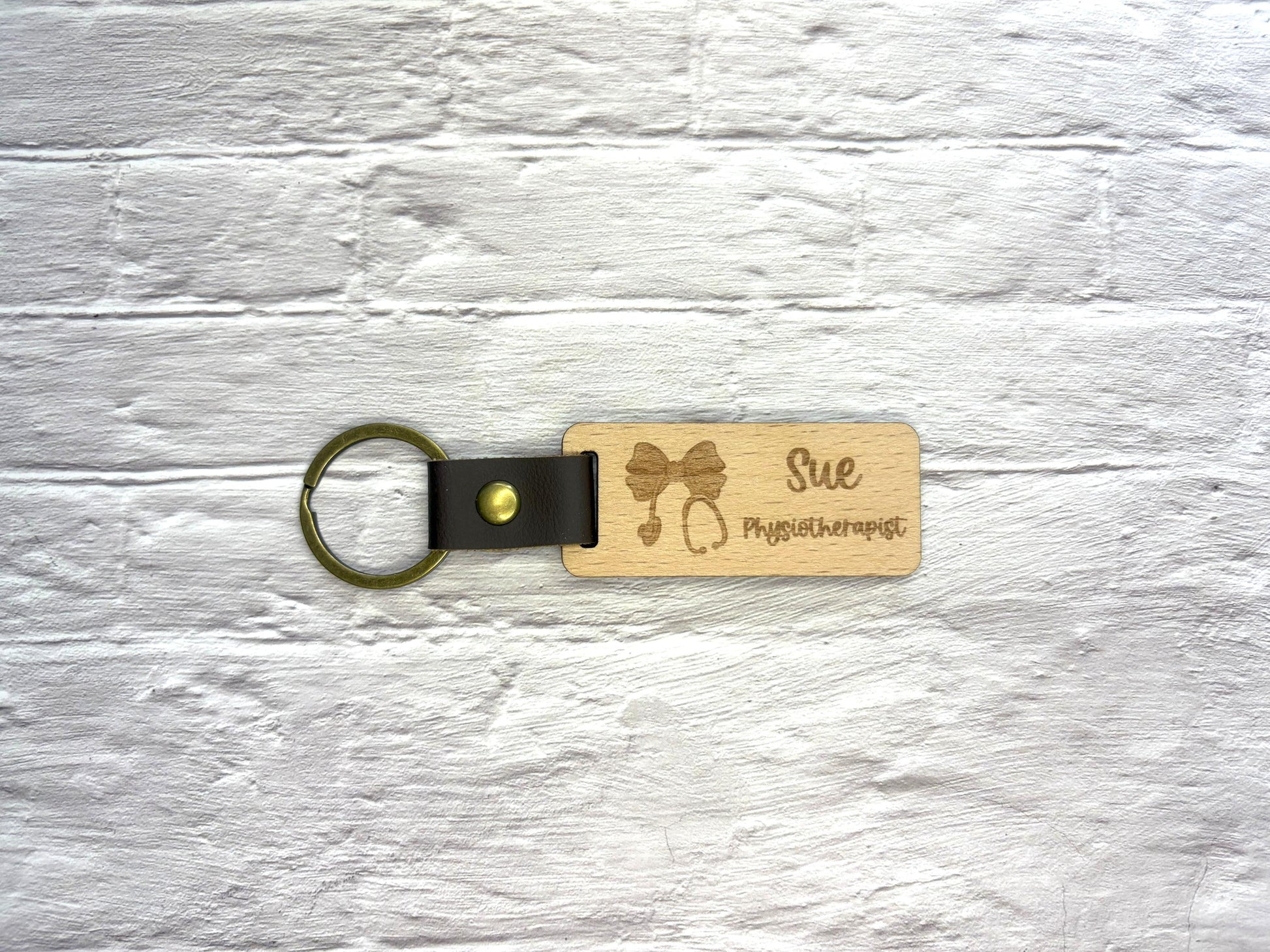 NHS Rainbow Keyring | Stethoscope Bow Keychain | Personalised | Medic Gift | Nurse | Doctor | Vet | Paramedic | Graduation