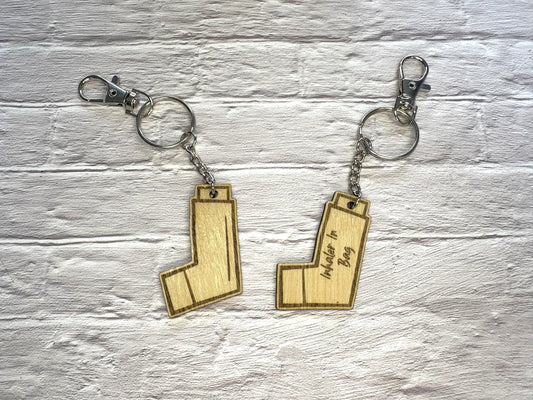 Inhaler Keychain | Asthma Keyring | Inhaler In Bag Keychain | Inhaler Keyring | Wood