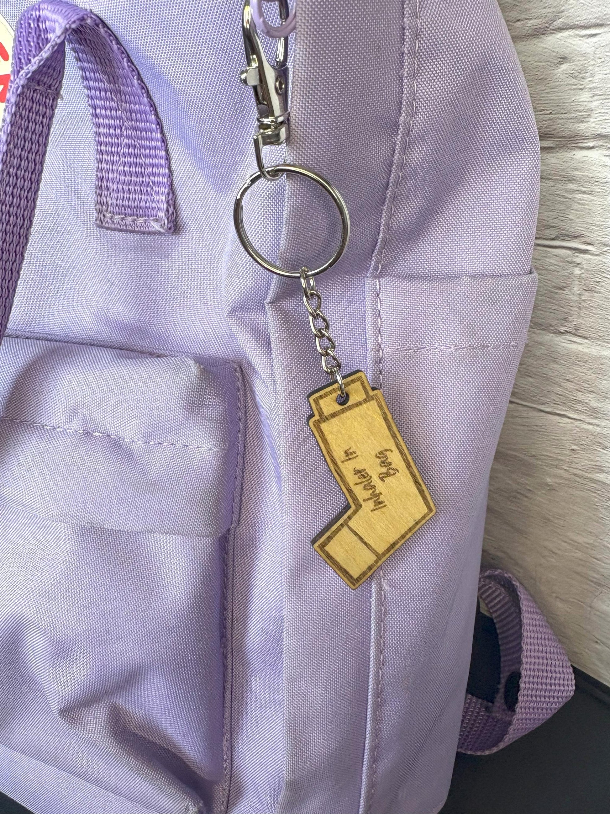 Inhaler Keychain | Asthma Keyring | Inhaler In Bag Keychain | Inhaler Keyring | Wood