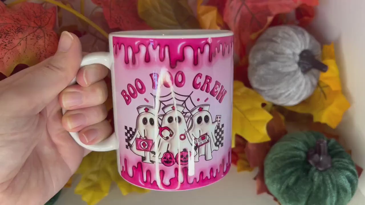 Boo Boo Ghost Nurse Doctor Halloween Mug | Pink |Medic Gift | Doctor | ODP | Nurse | Vet