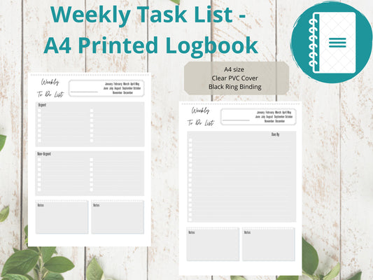 Weekly Task List A4 | Task Planner | Weekly To Do List | Printed