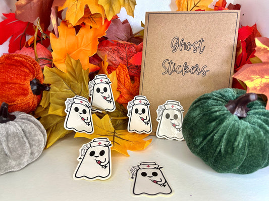 Ghost Nurse Stickers | Halloween Stickers | Ghost Stickers