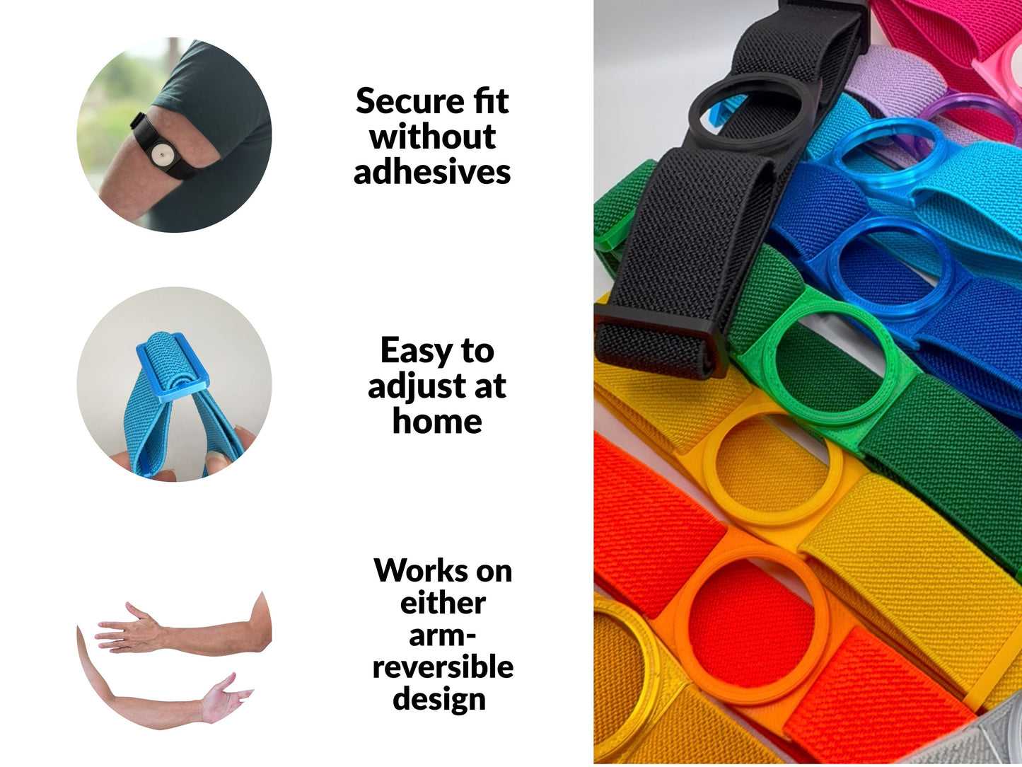 Sensor Strap Compatible With FreeStyle Libre 1/2 | Adjustable Armband | Adhesive Free | Gift For Diabetics | Multiple Colours